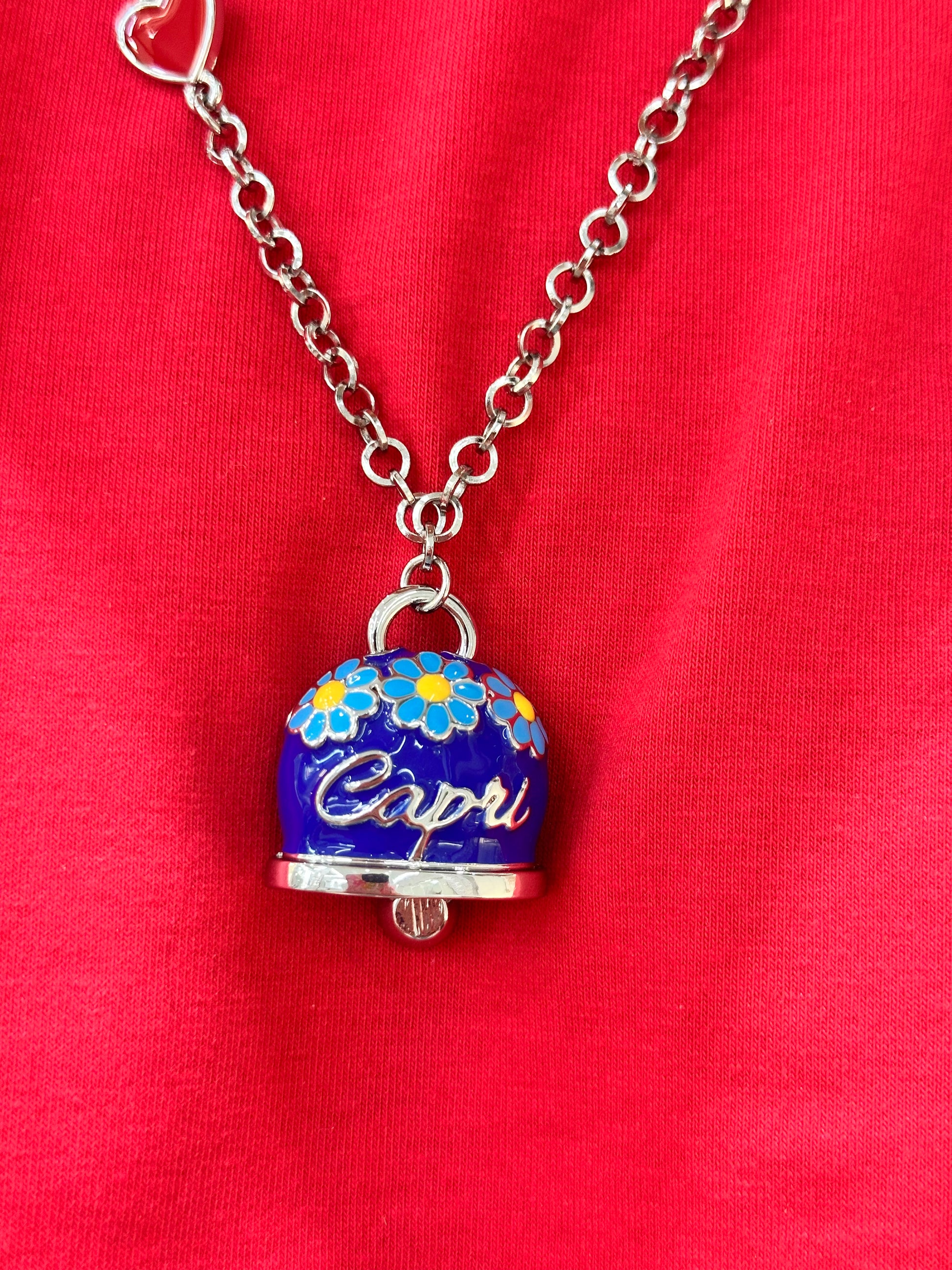 COLLANA AMO CAPRI CAMPANA BLU GRANDE