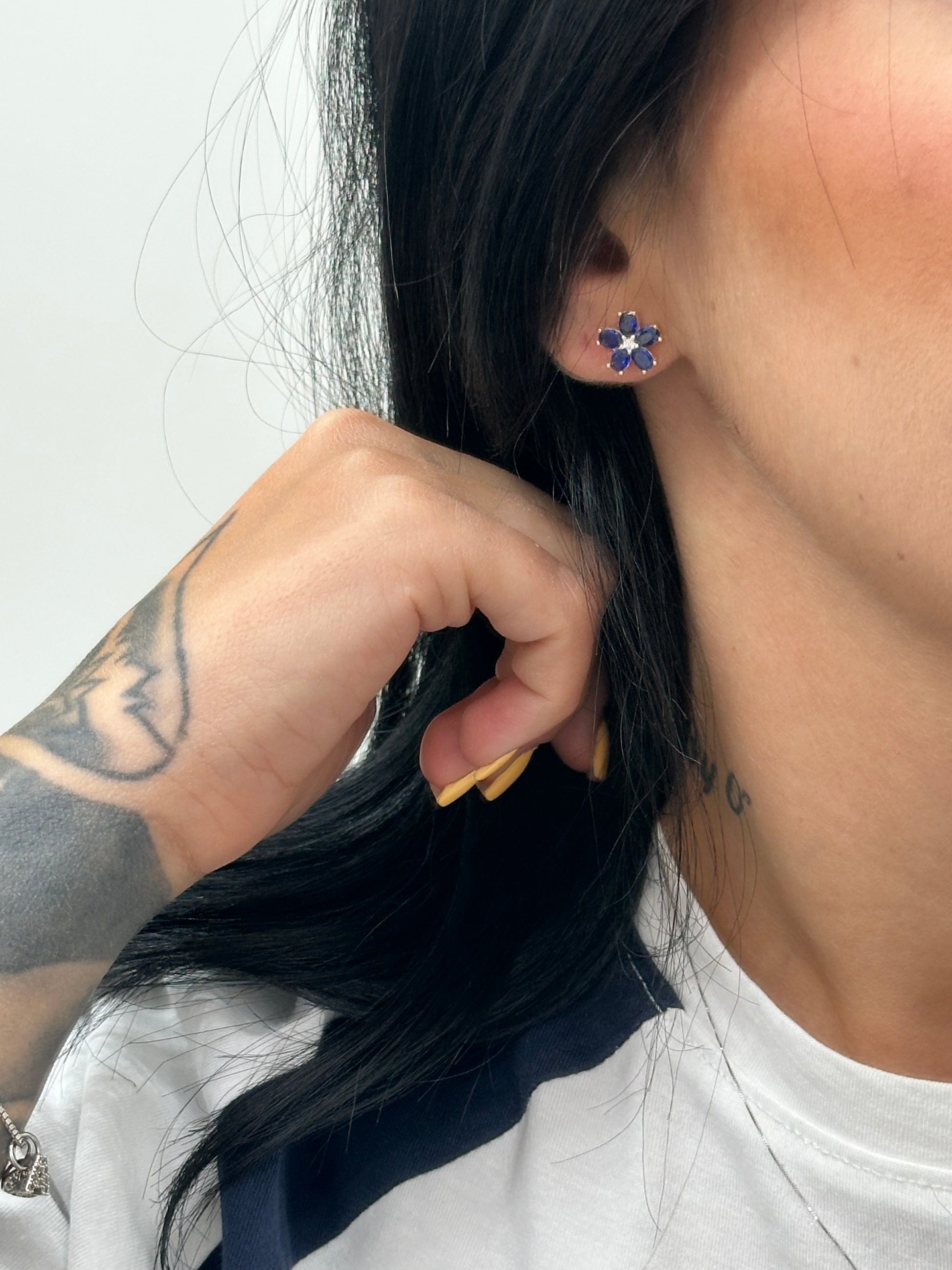 ORECCHINI FIORE BLU LAURA P