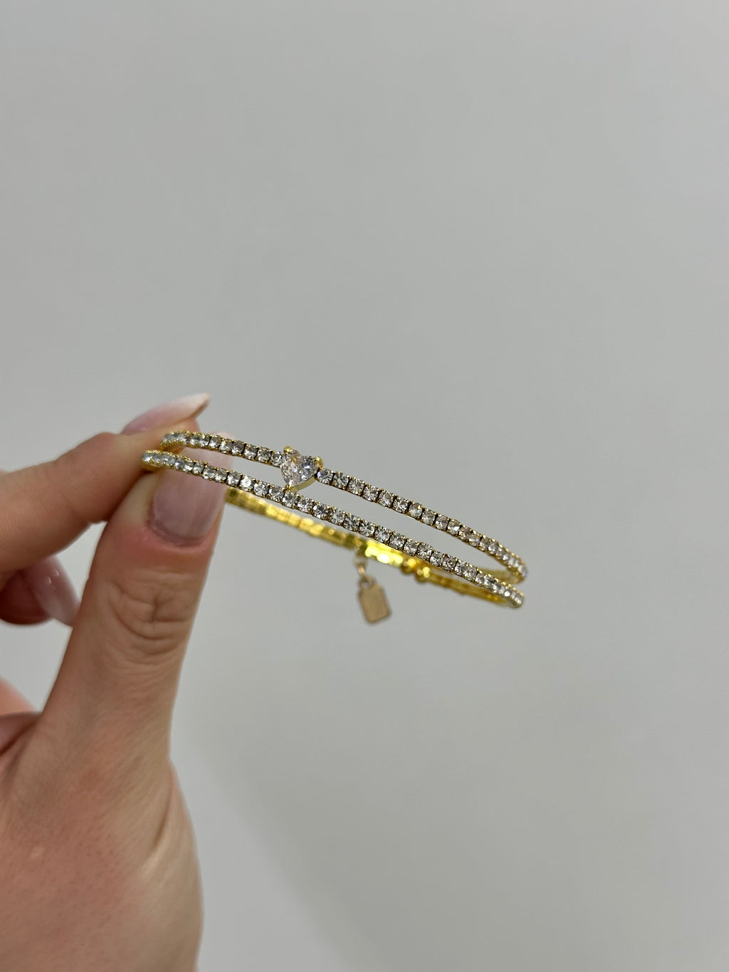 BRACCIALE TENNIS DOPPIO GIRO CUORE