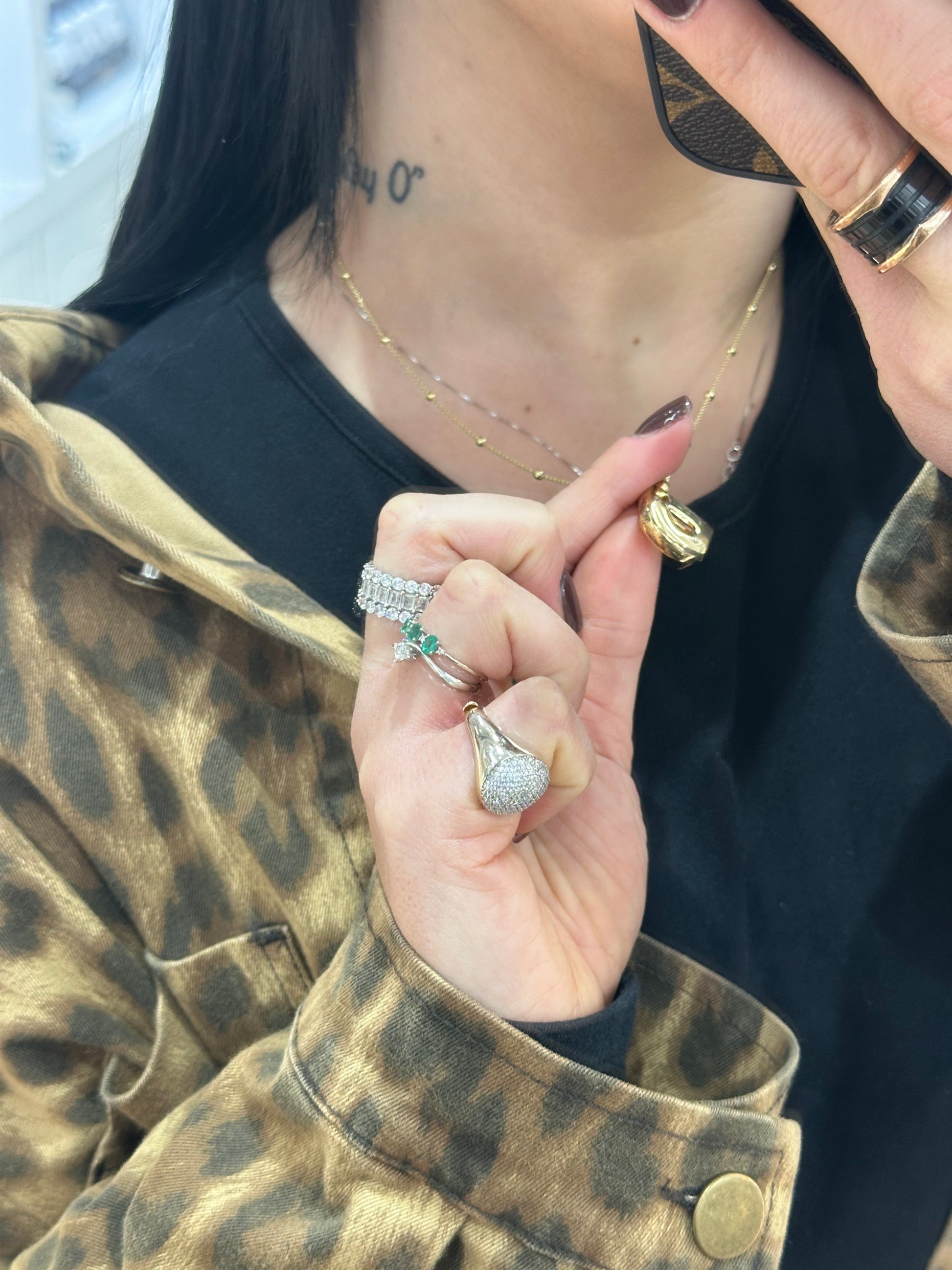 COLLANA CON INIZIALE ELETTROFORMATA D ARGENTO