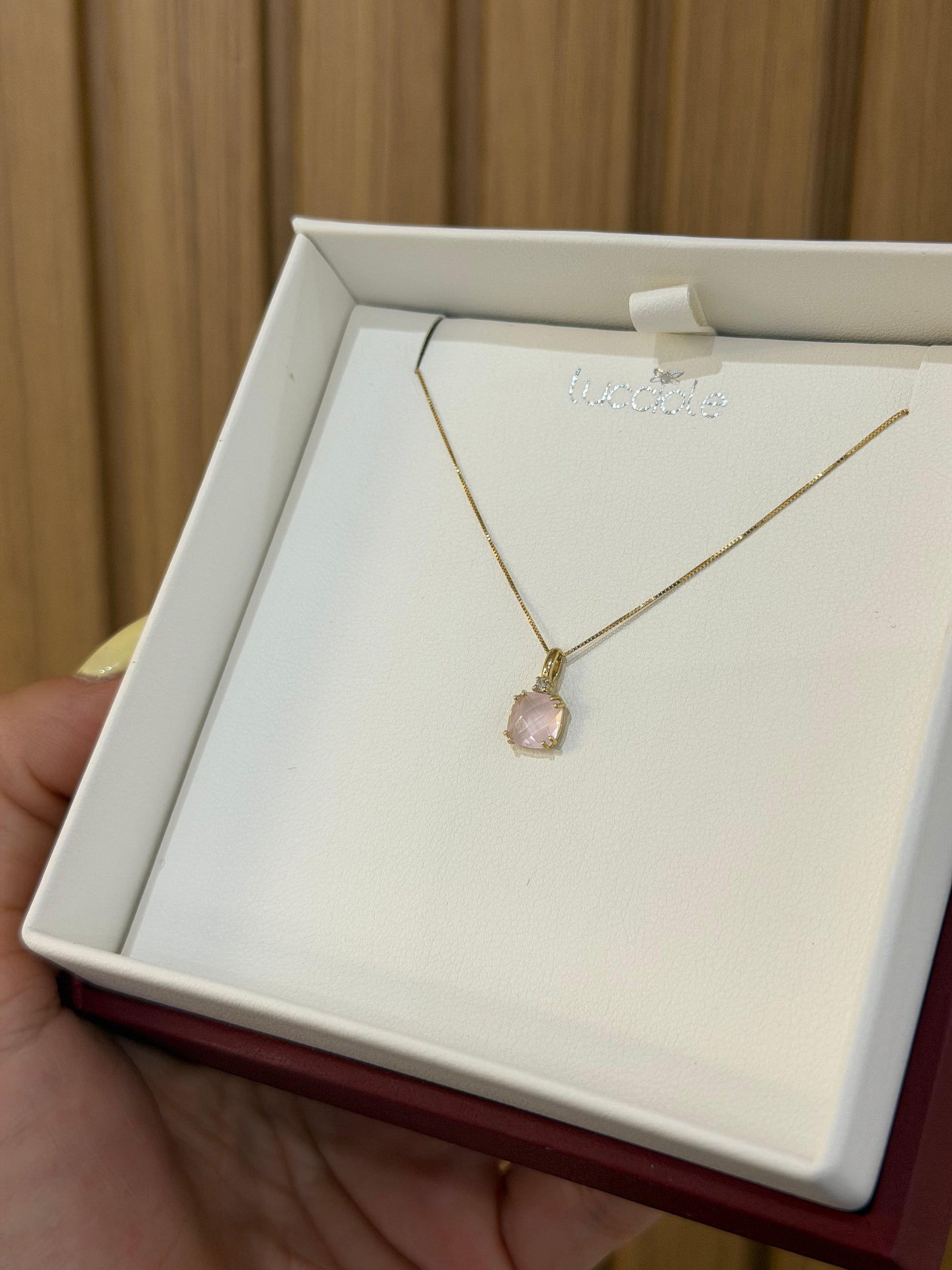 COLLANA LUCCIOLE PIETRA ROSA