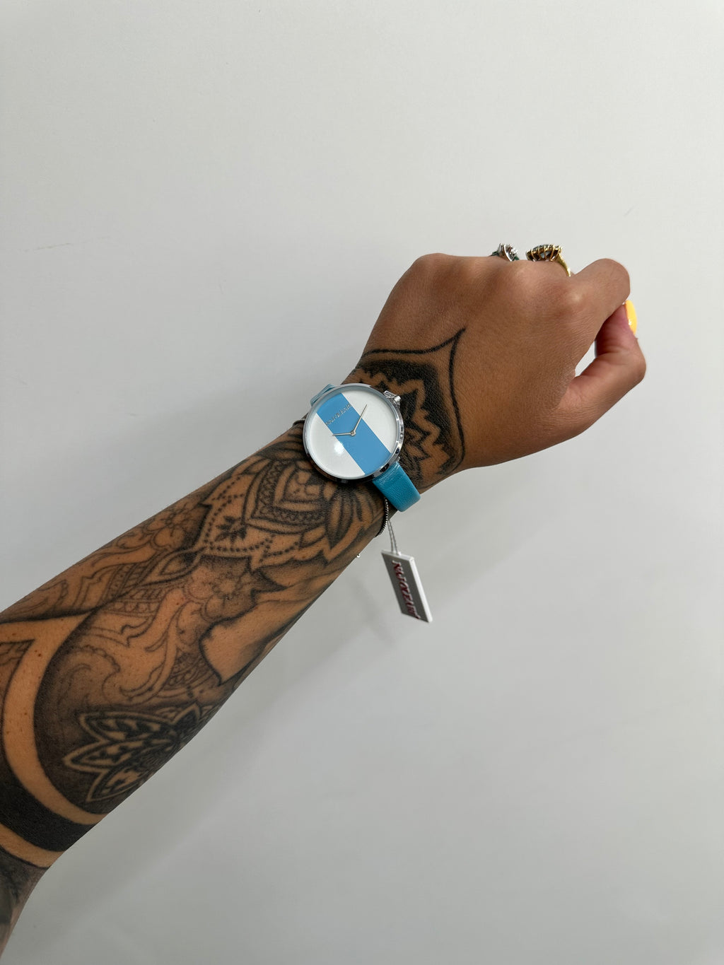 OROLOGIO NAJ-OLEARI CINTURINO IN PELLE CELESTE