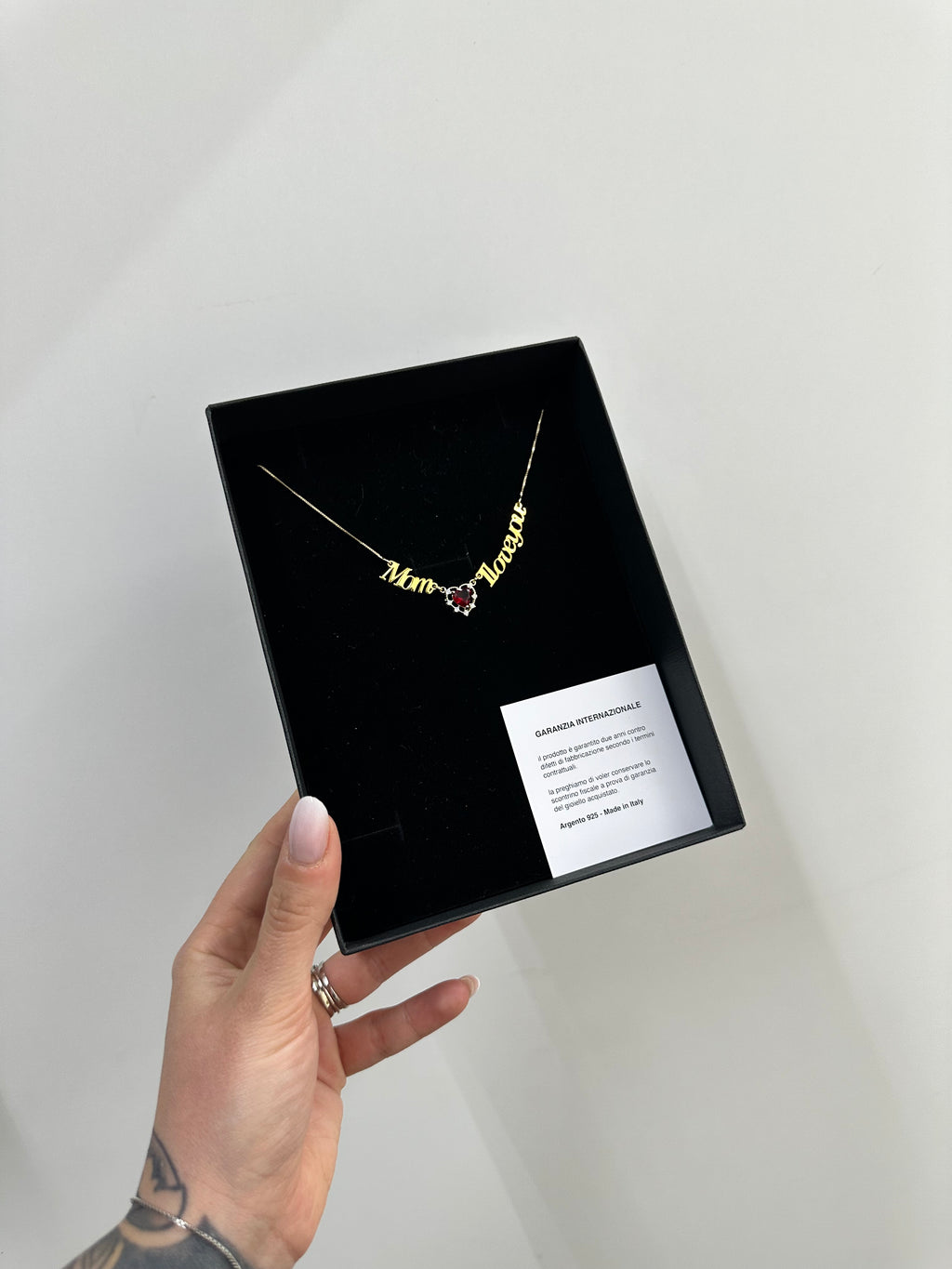 COLLANA MOM I LOVE YOU ARGENTO 925
