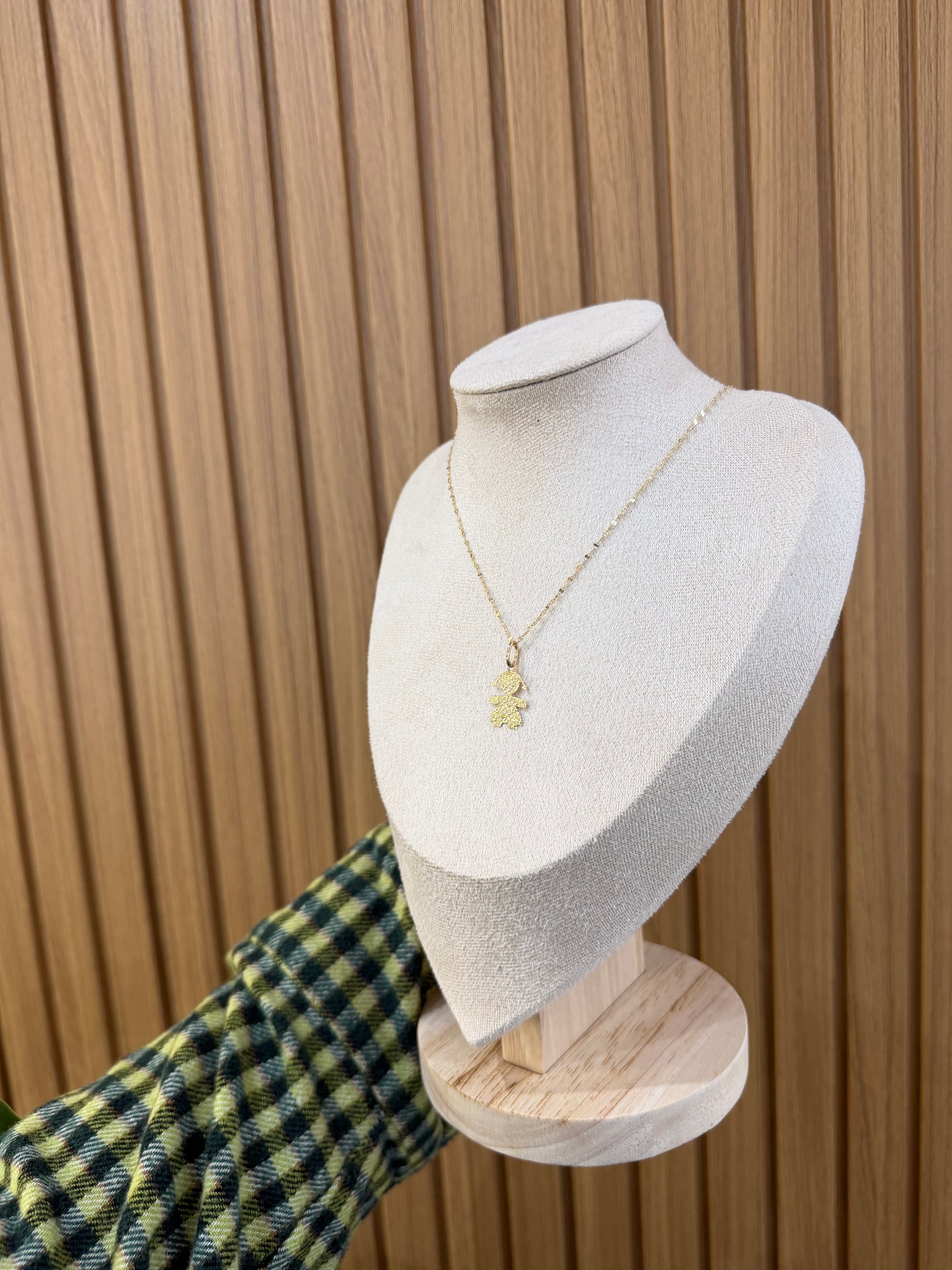 COLLANA ORO 18KT SPECCHIATA CON BIMBA