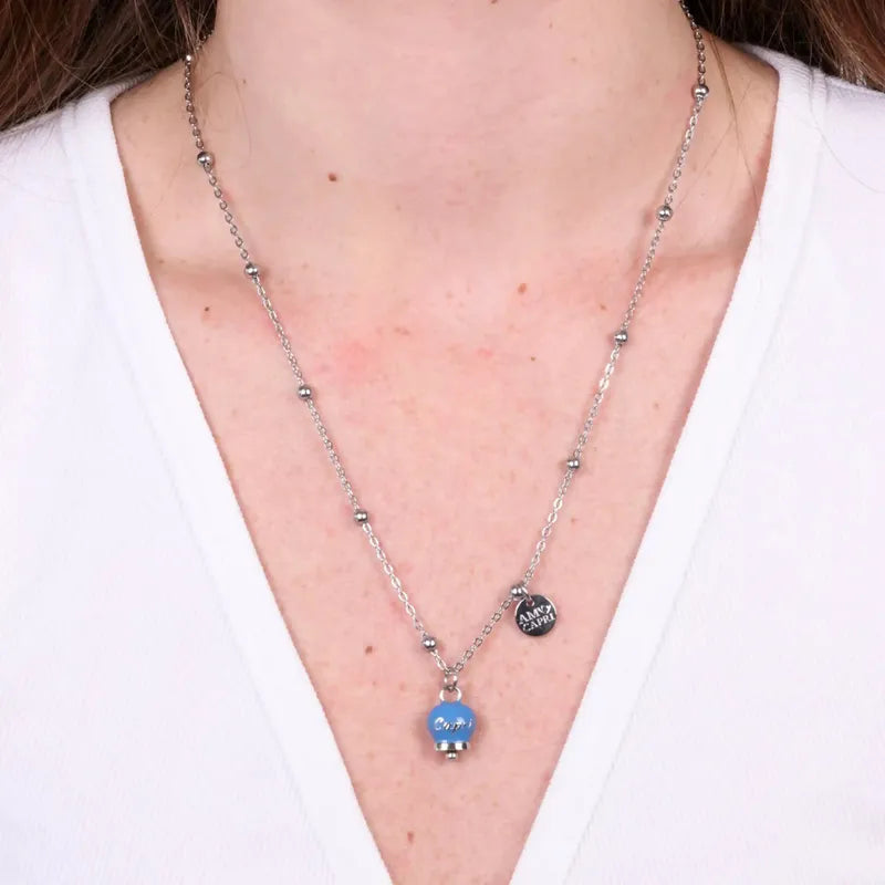 COLLANA AMO CAPRI ACCIAIO BLU COBALTO