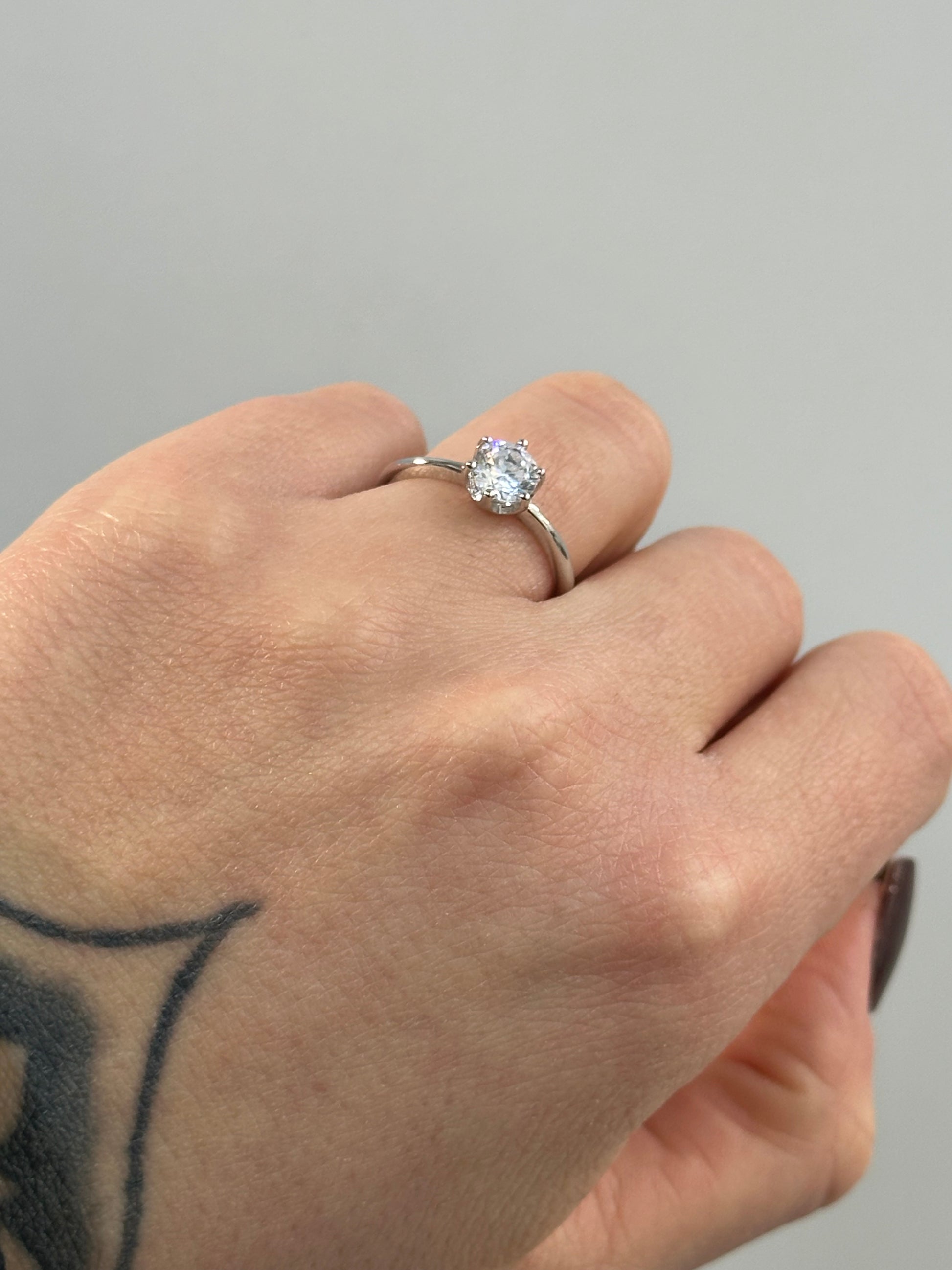 ANELLO SOLITARIO ARGENTO 925