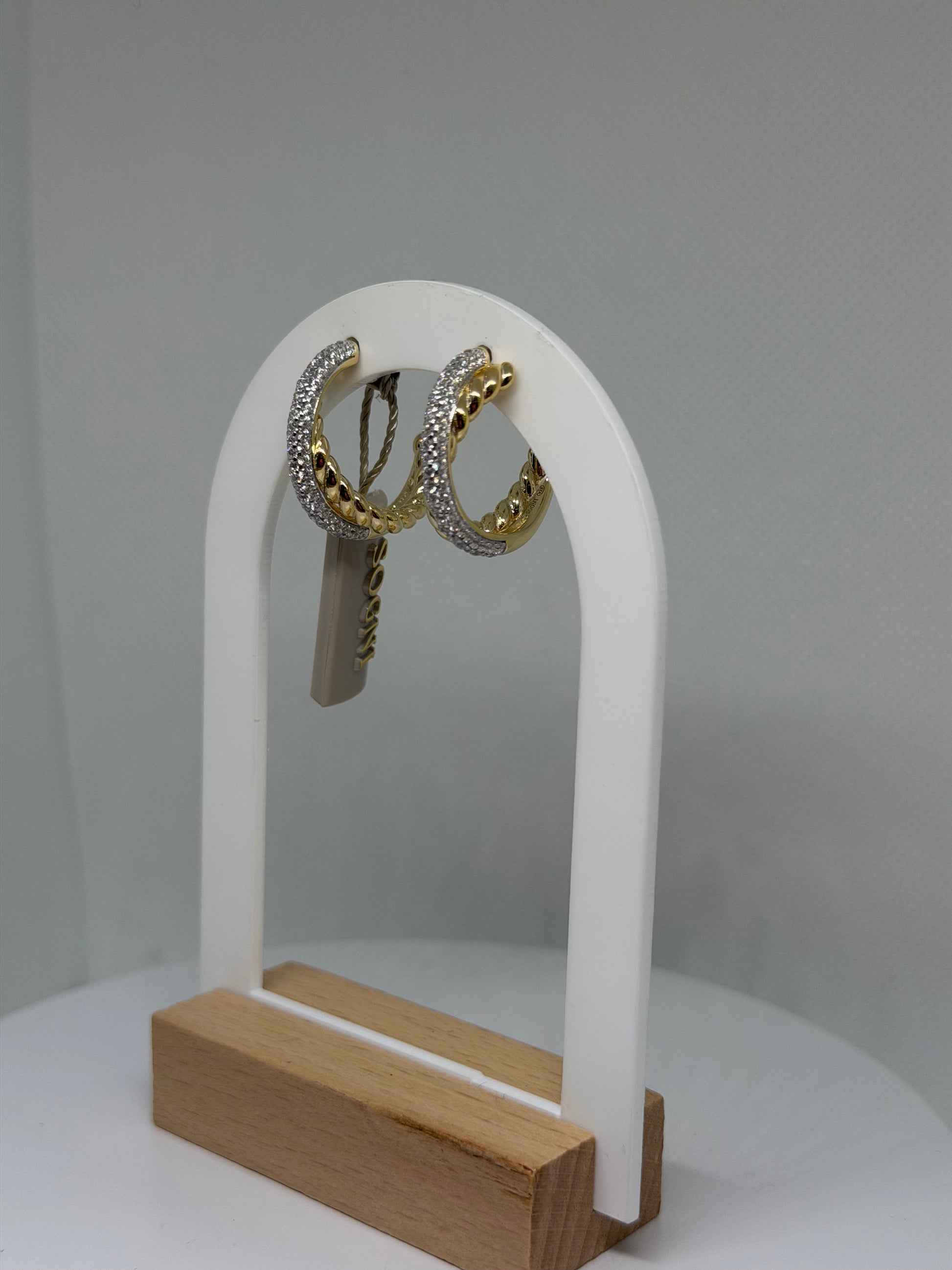 CERCHI INCROCIO ZIRCONATO ARGENTO 925 SOGNI