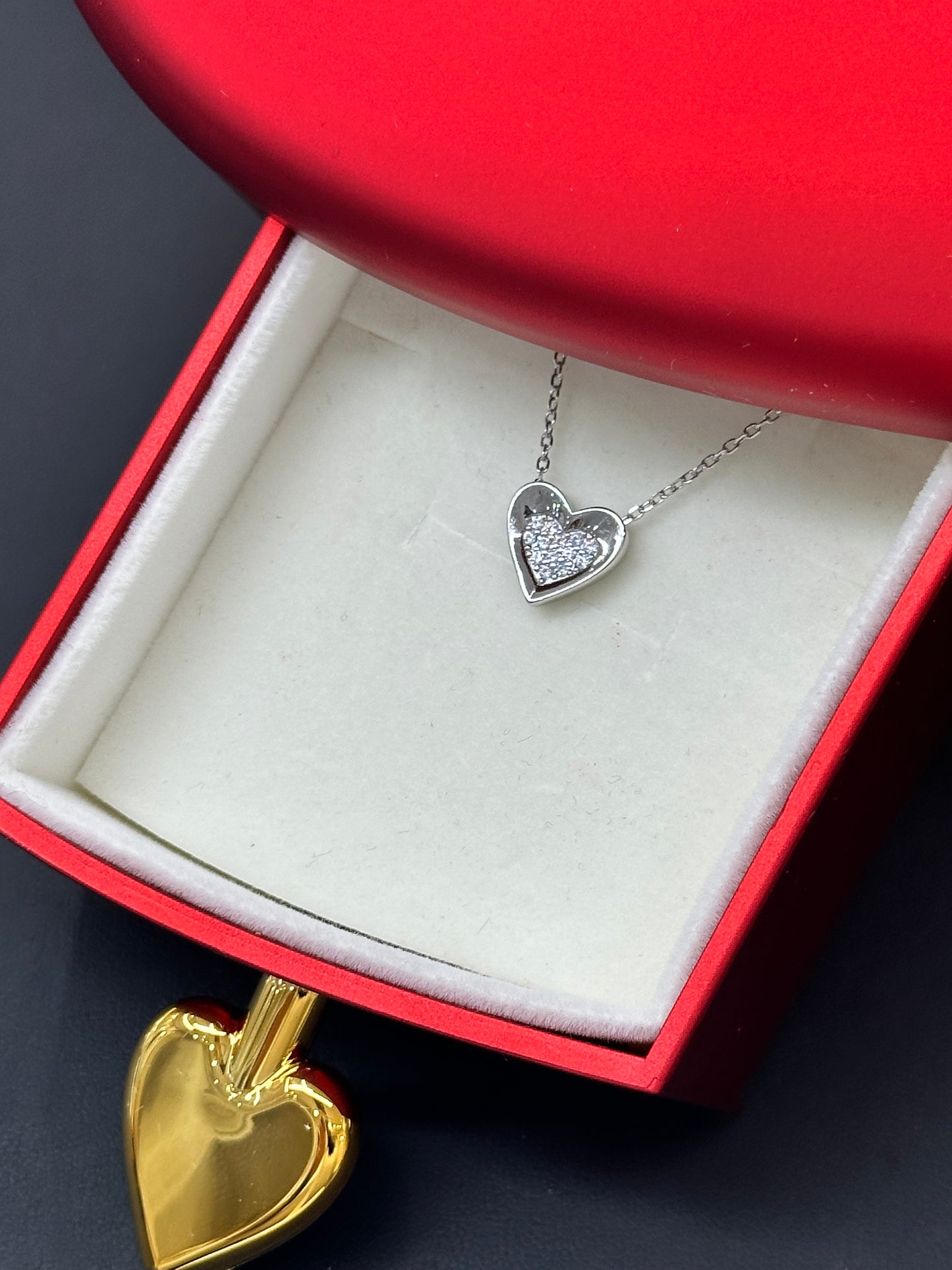 BOX CUPIDO CON COLLANA CUORICINO ZIRCONATO IN ARGENTO 925