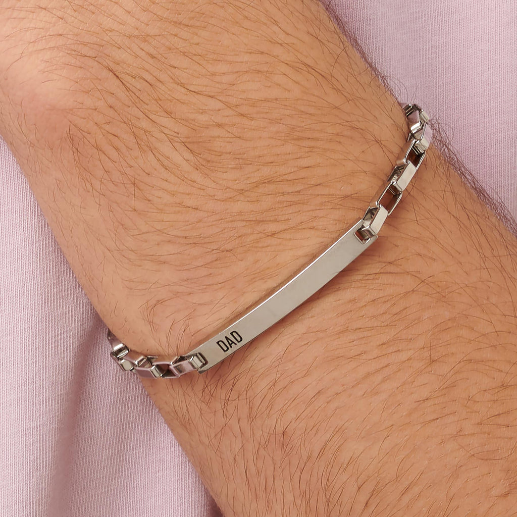 BRACCIALE DAD TARGA ACCIAIO S'AGAPO
