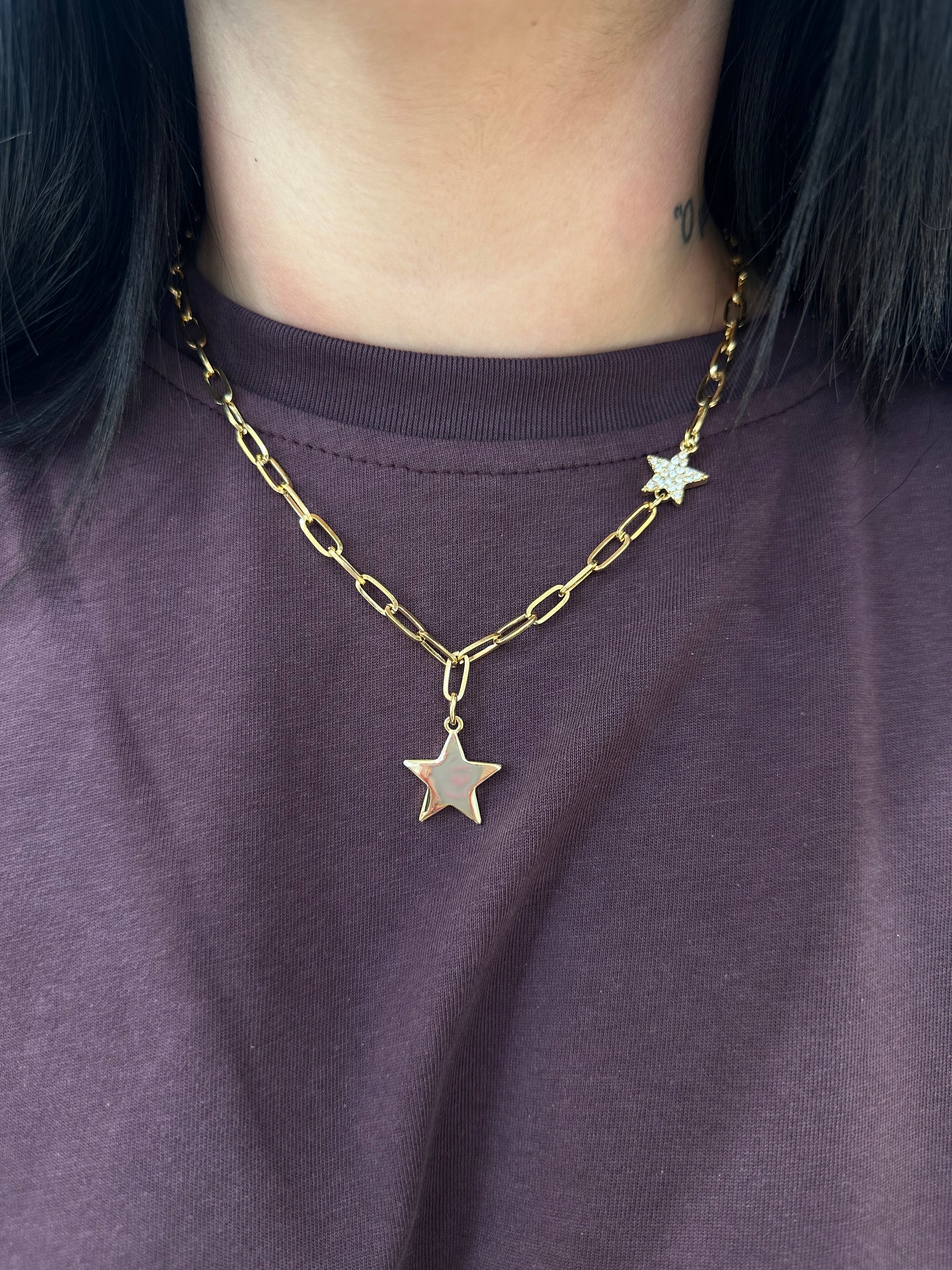 COLLANA CON STELLE IN ACCIAIO