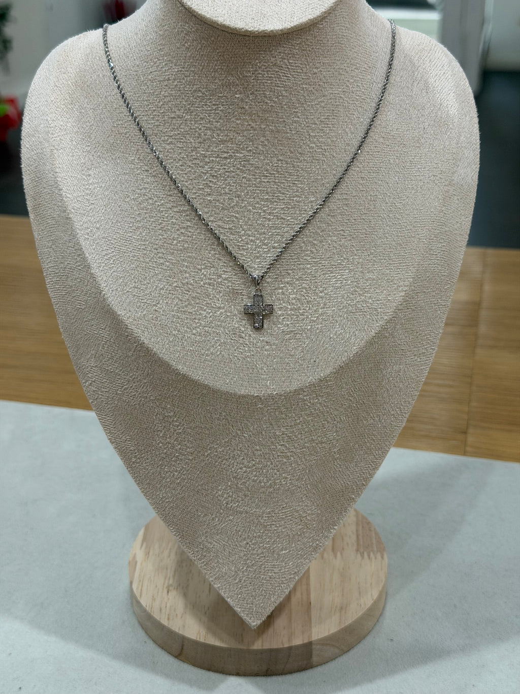 COLLANA ORO 18KT CON CROCE ZIRCONATA