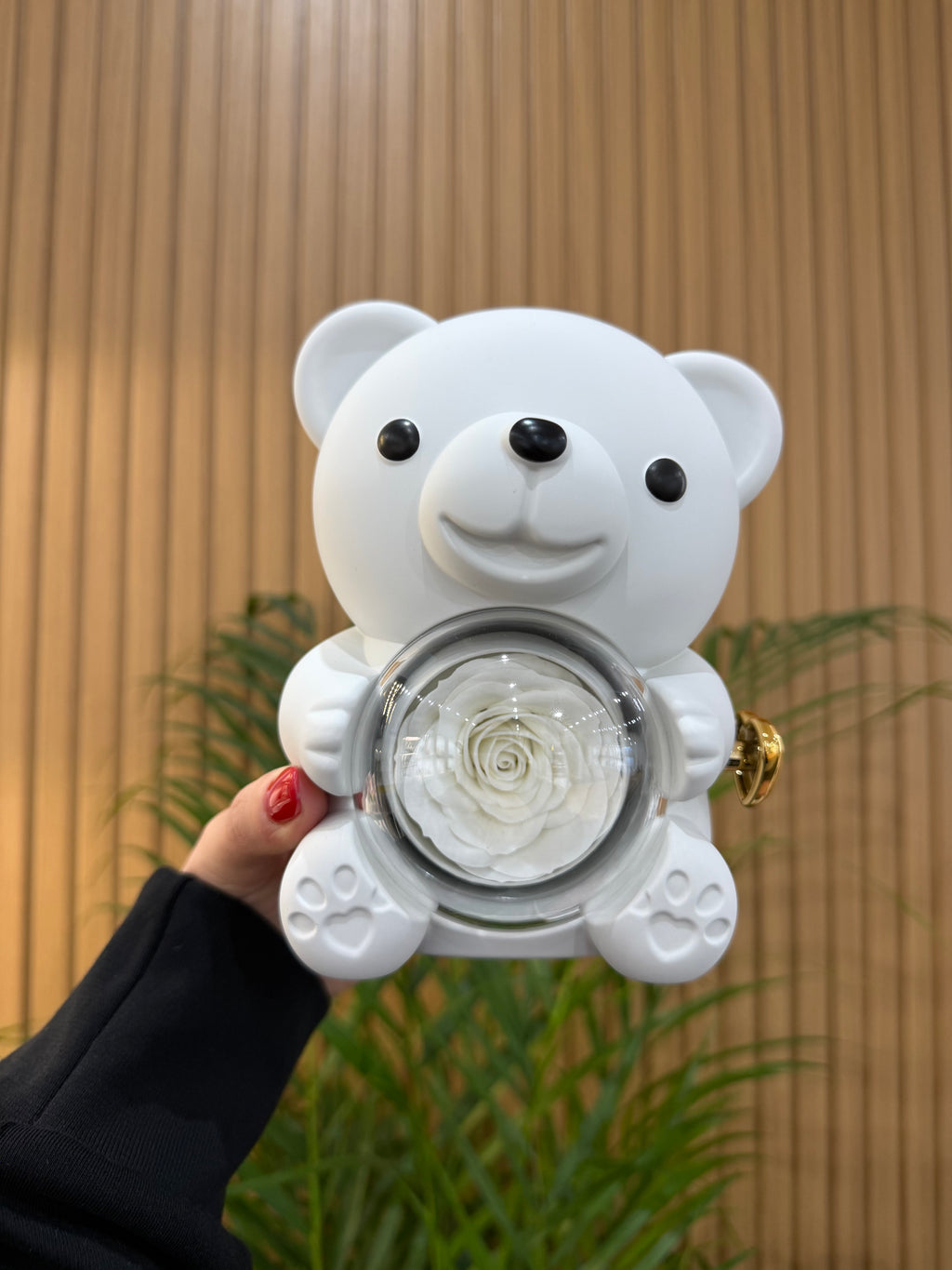 BOX TEDDY BIANCO CON ANELLO REINA ARGENTO 925 DORATO