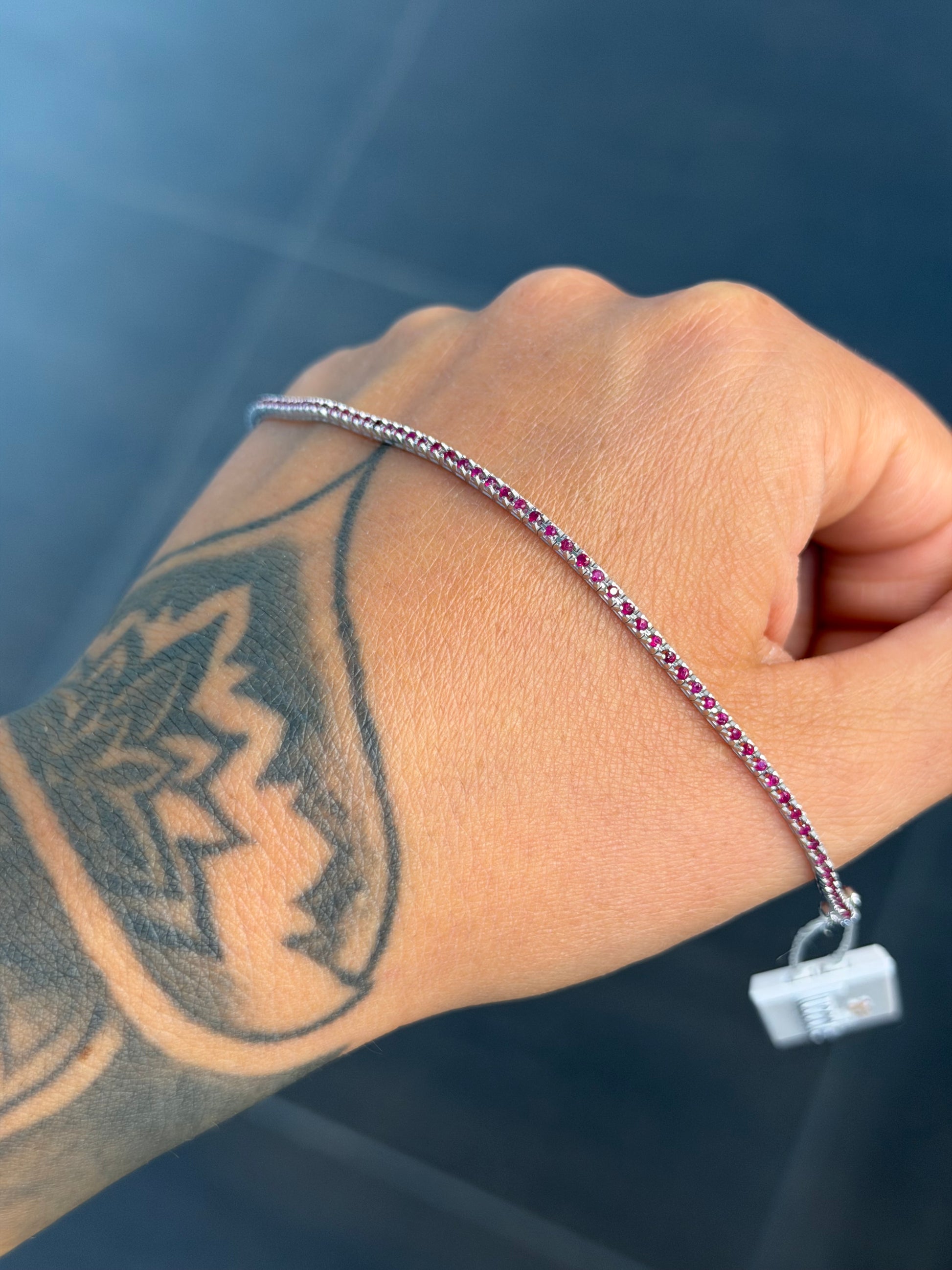 BRACCIALE TENNIS ORO CON RUBINI