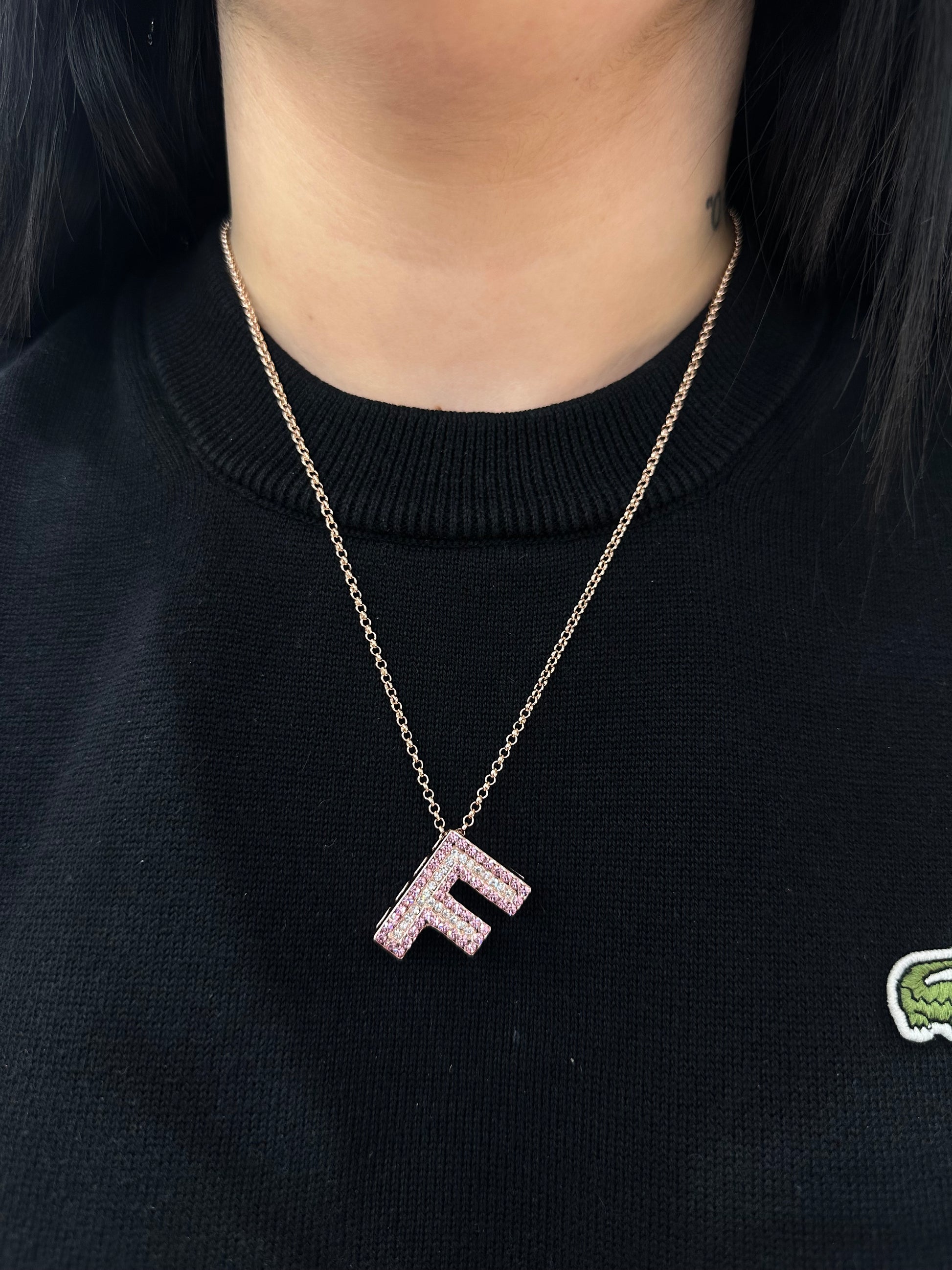 COLLANA INIZIALE PICCOLA MEWO ROSA