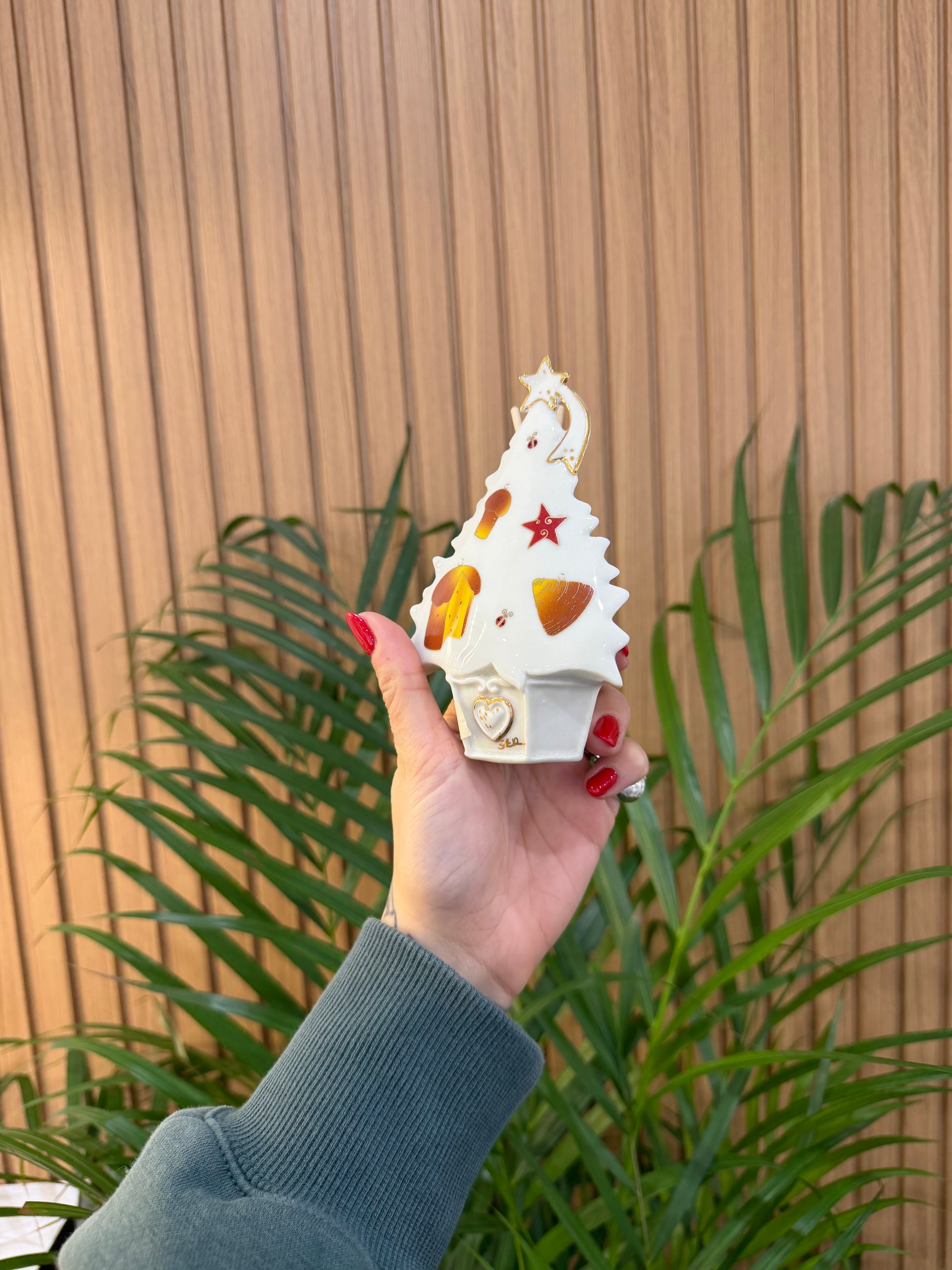 ALBERO PROFUMATORE PANETTONE CERAMICA DI CAPODIMONTE