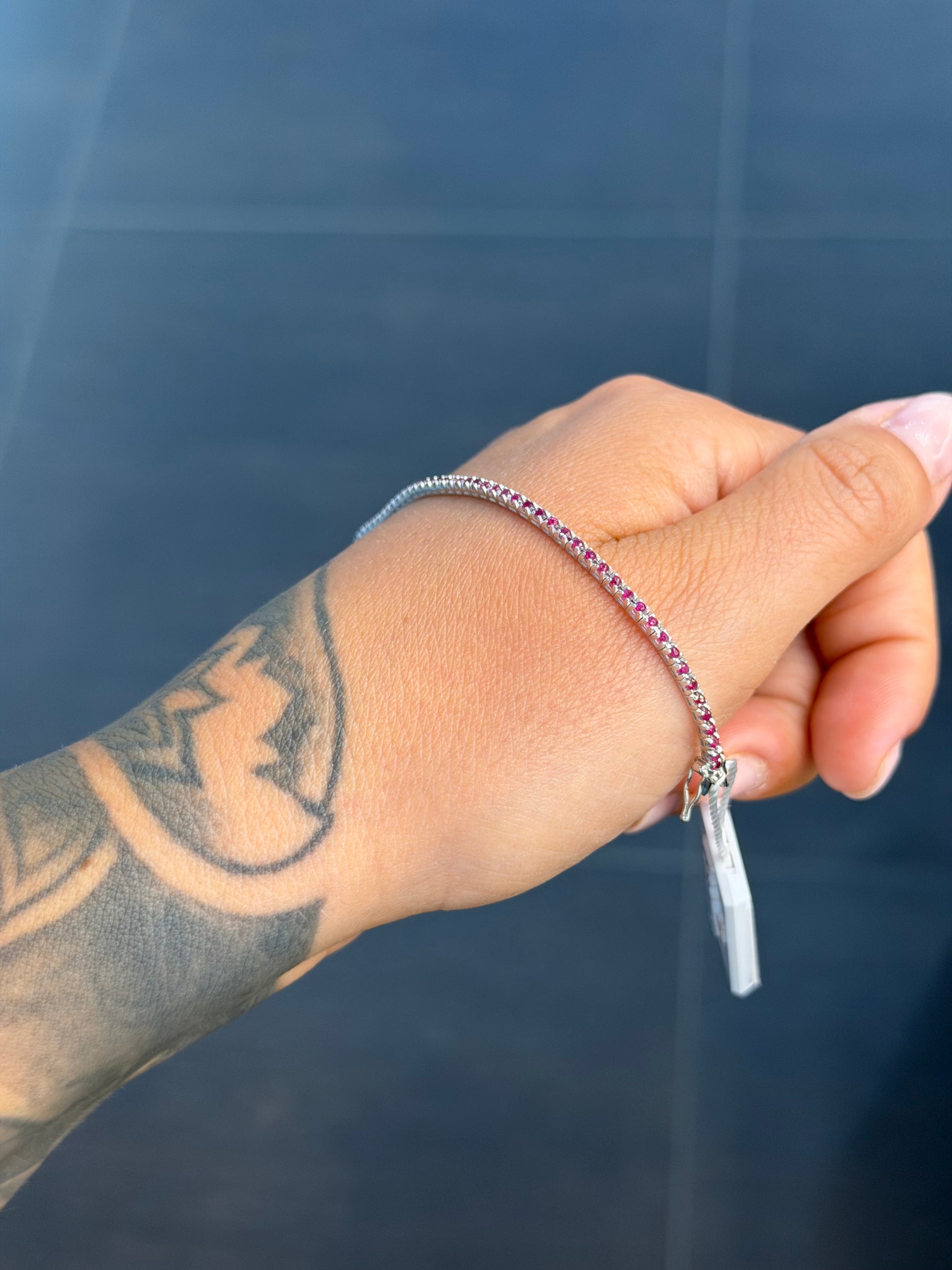 BRACCIALE TENNIS ORO CON RUBINI