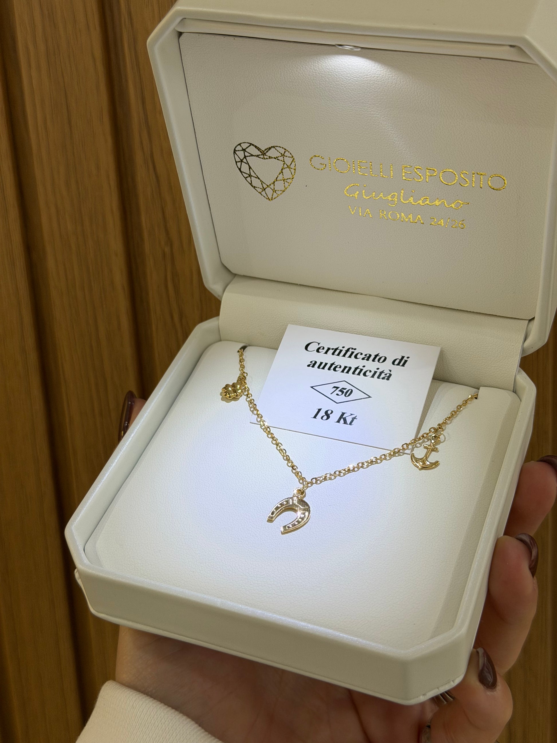 COLLANA BUENA SUERTE ORO 18KT