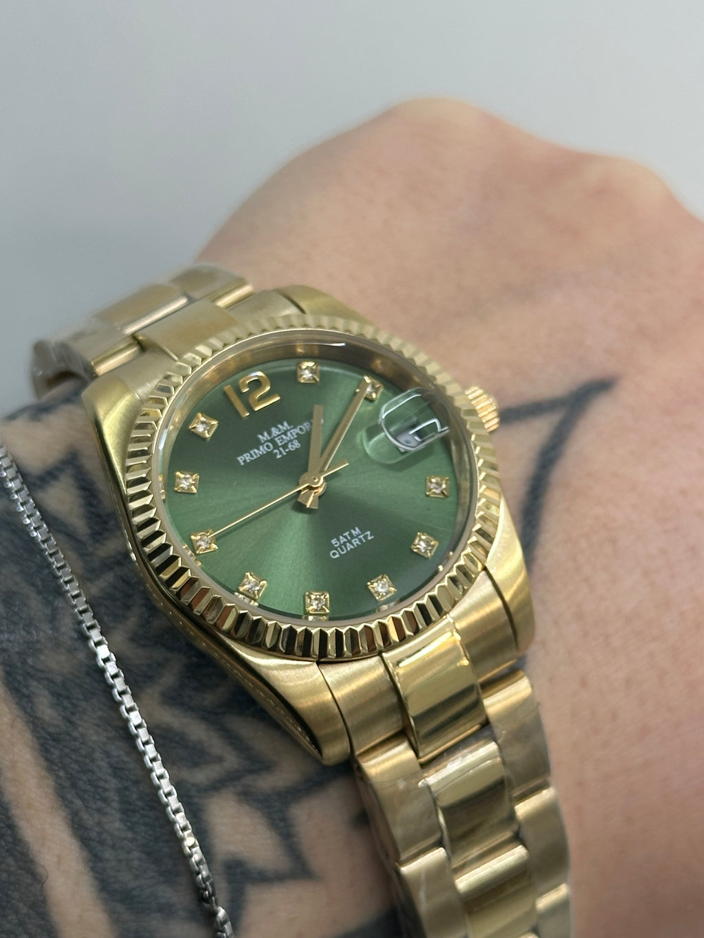OROLOGIO PRIMO EMPORIO GOLD QUADRANTE VERDE