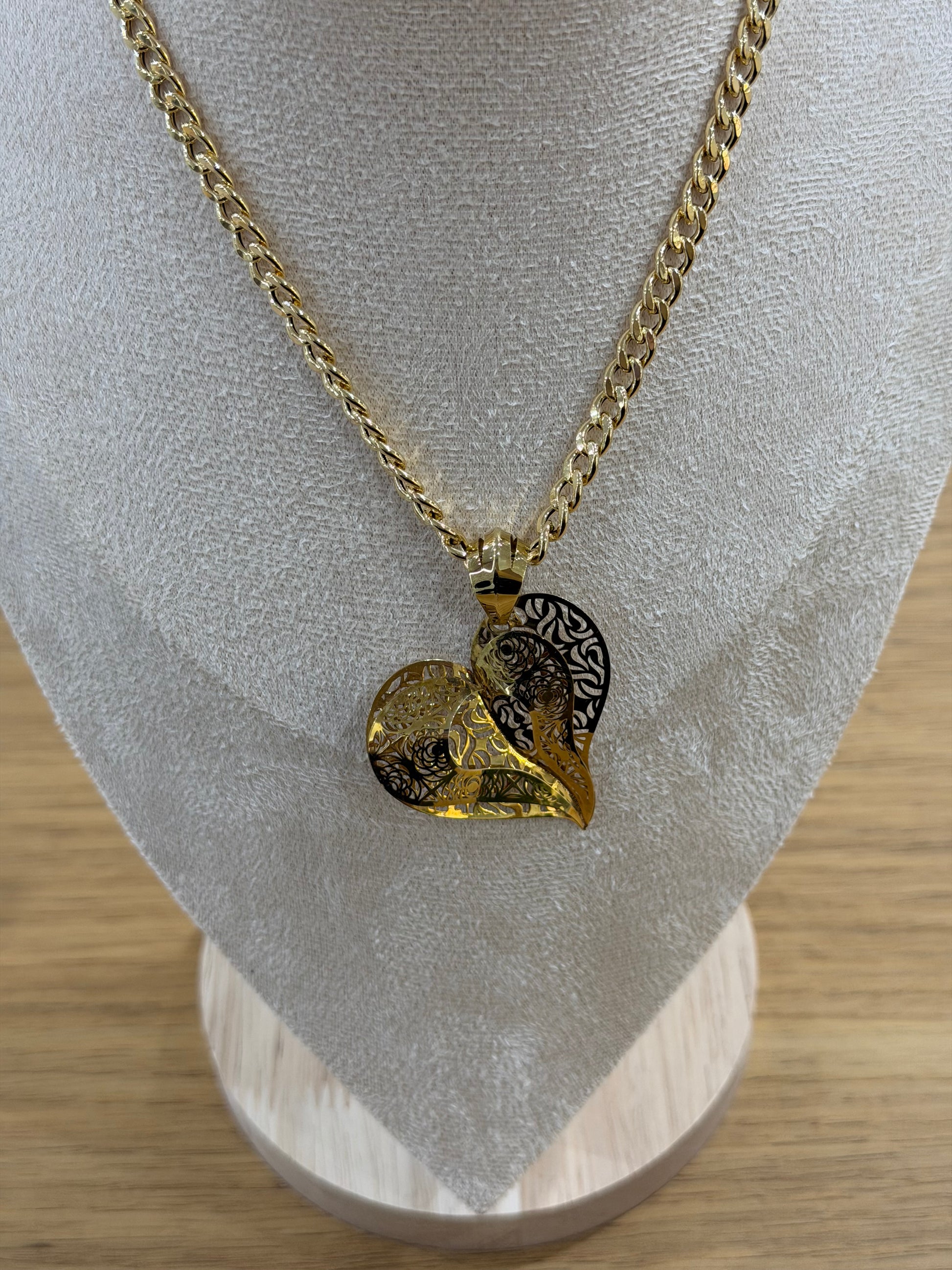 COLLANA GRUMETTA CON CUORE ORO 18KT