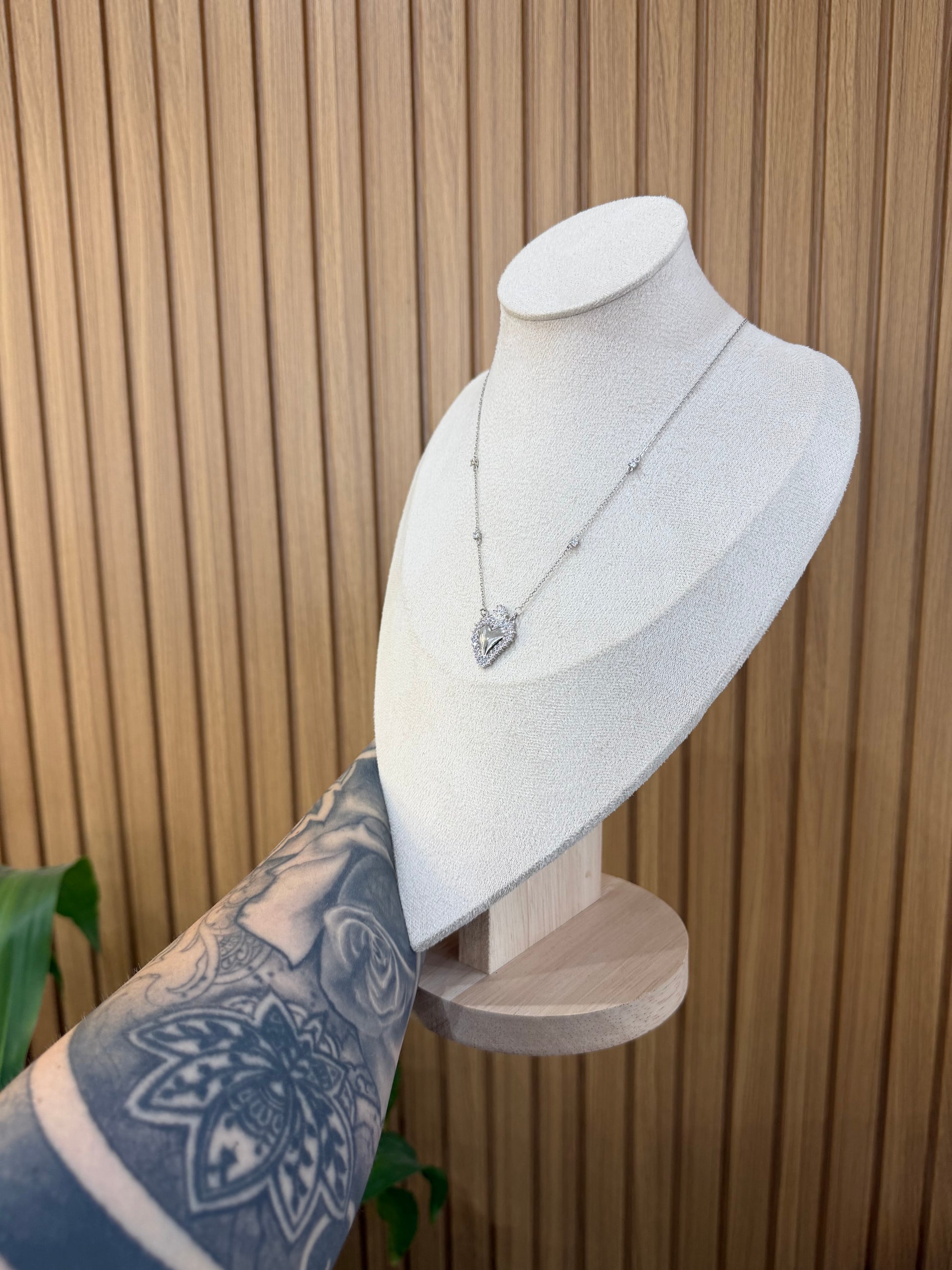 COLLANA CUORE SACRO ARGENTO 925