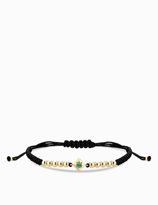 BRACCIALE LACCIO IN ORO GIALLO CON PUNTO LUCE SMERALDO DALU'