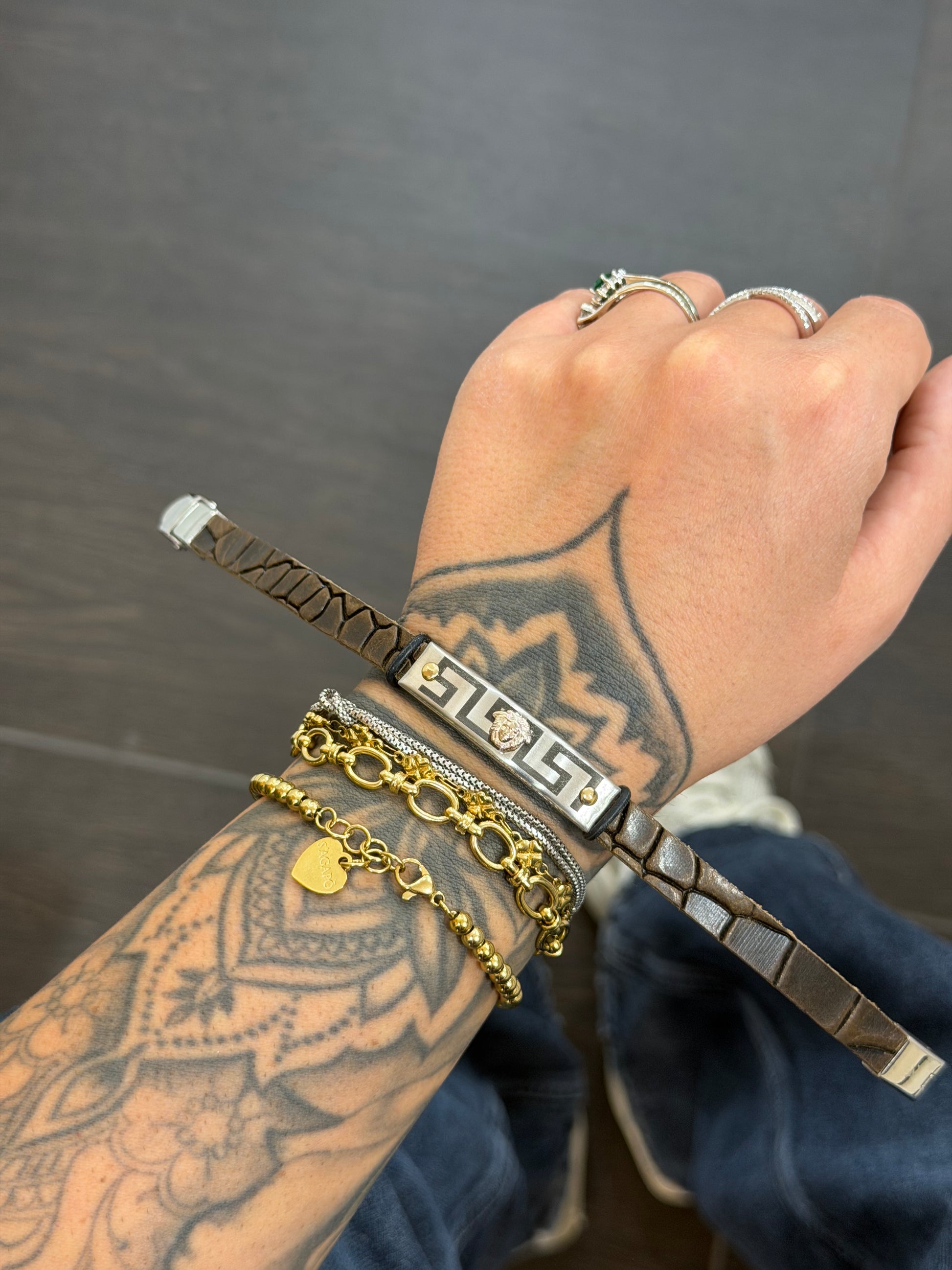 BRACCIALE MEDUSA CUOIO BROWN