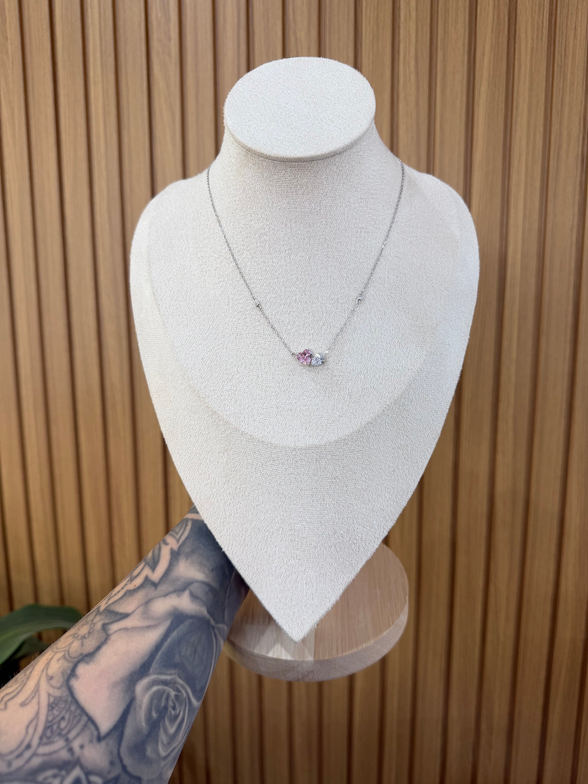 COLLANA GOCCIA E CUORE ARGENTO 925