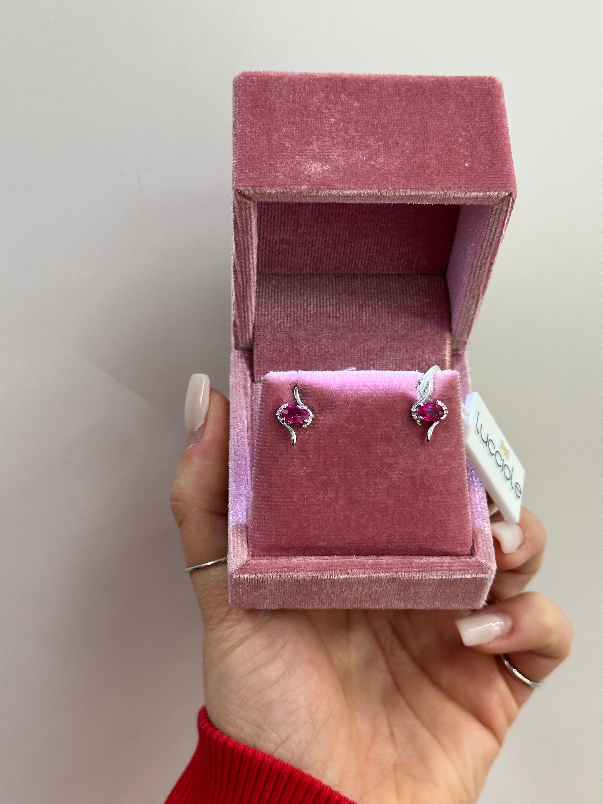 ORECCHINI ORO 18KT CON RUBINI E DIAMANTI