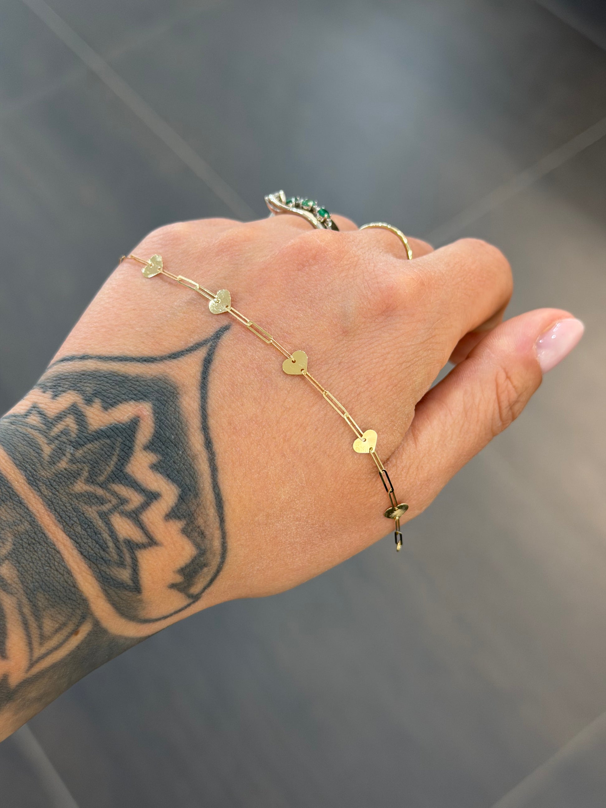 BRACCIALE ORO 18KT CUORI