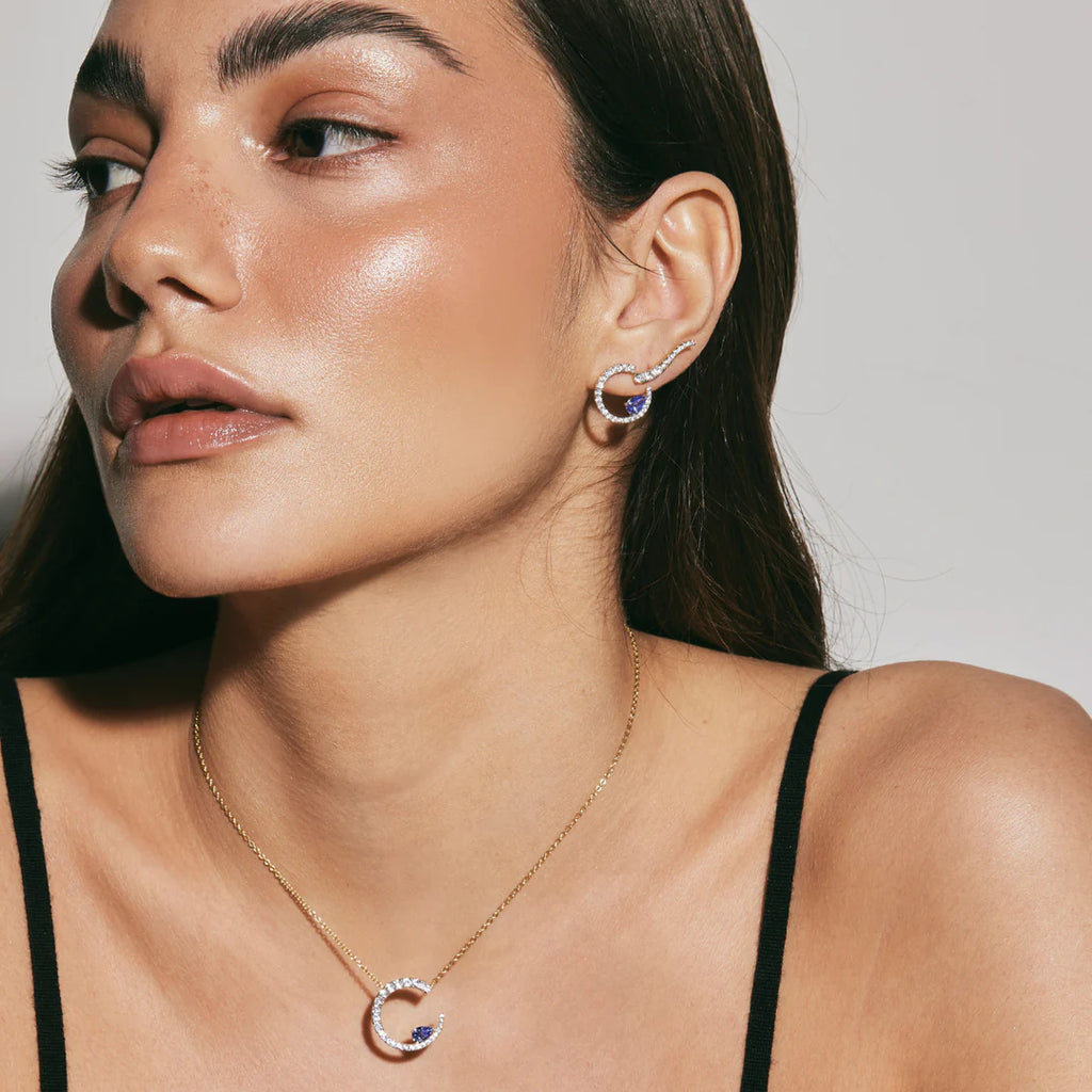 ORECCHINI ONDA ZIRCONI BIANCHI LAURA P