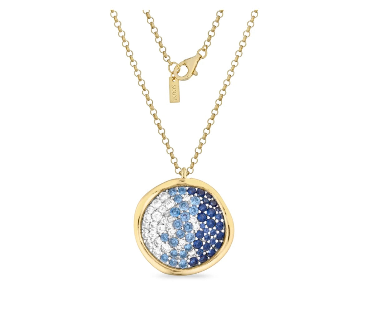 COLLANA DISCO GRANDE ARGENTO DORATO SOGNI