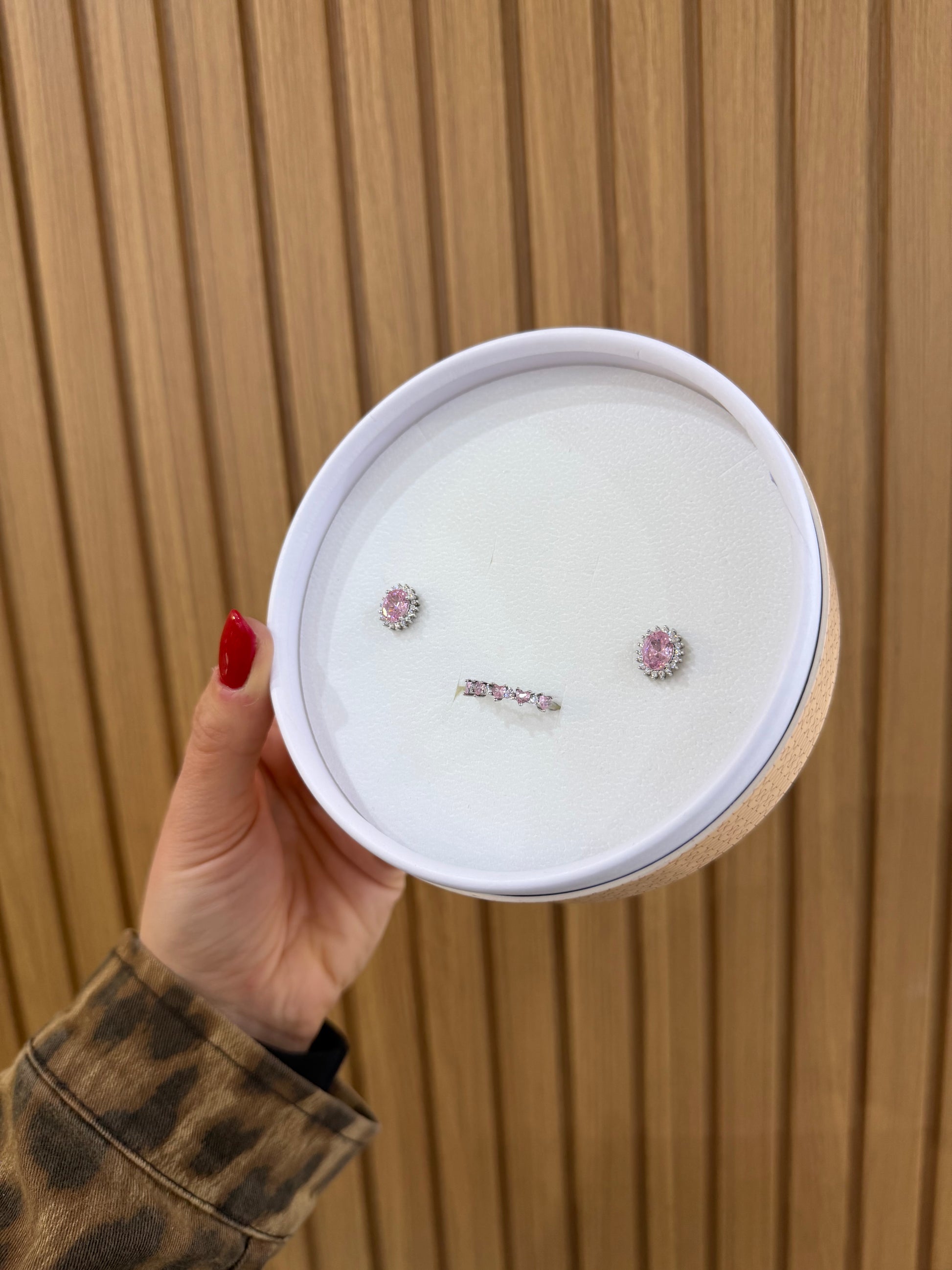 BOX PINK CON COMPLETO KATE ARGENTO 925