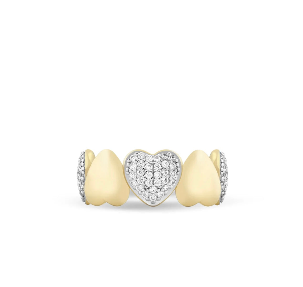 ANELLO CUORI IN ARGENTO DORATO SOGNI