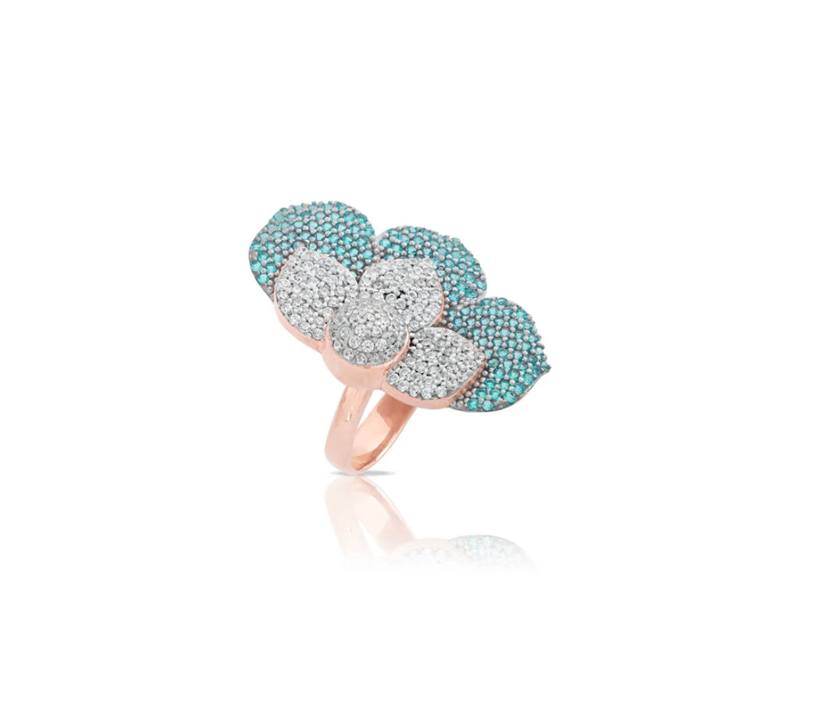 ANELLO FIORE ZIRCONI PARAIBA SOGNI