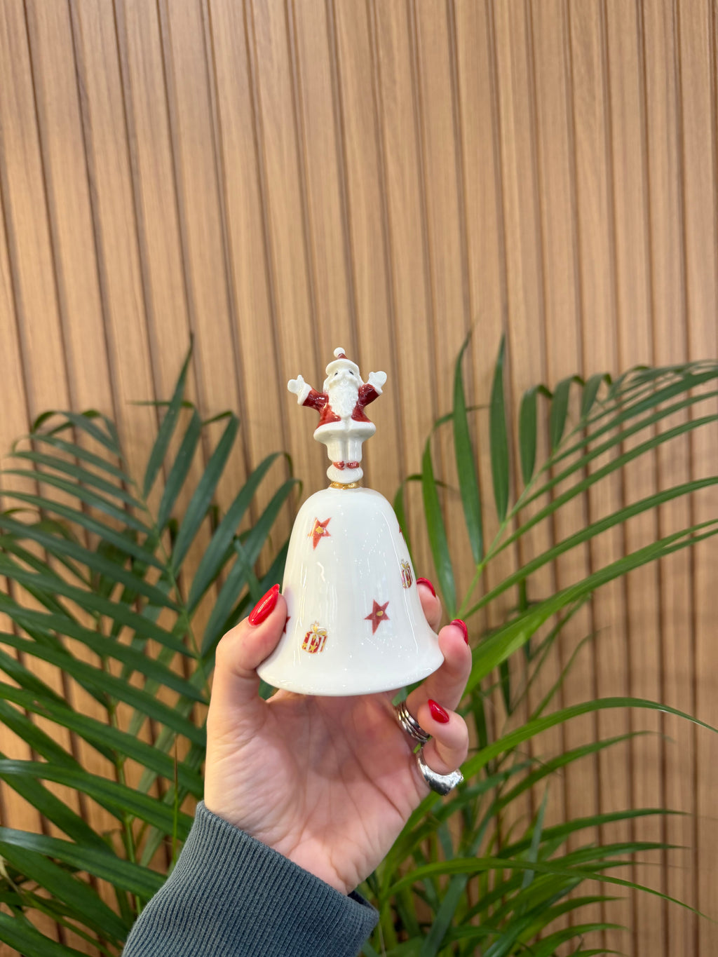 CAMPANA BABBO NATALE CERAMICA DI CAPODIMONTE