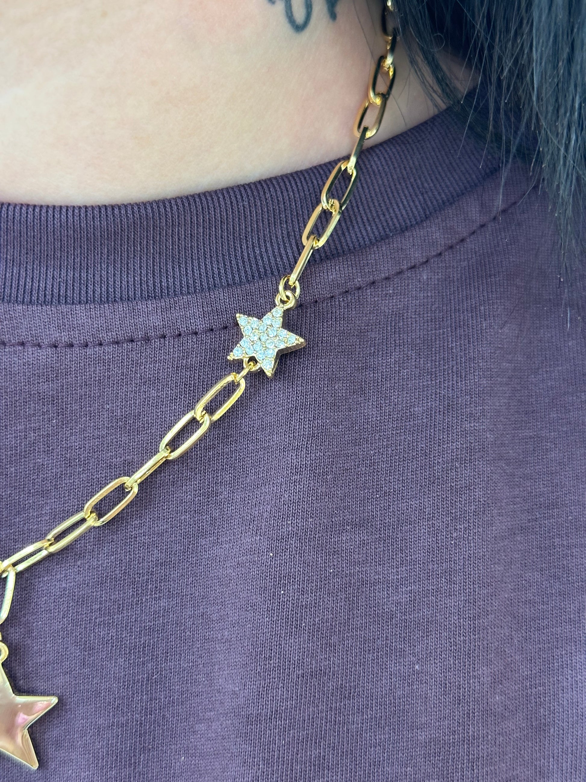 COLLANA CON STELLE IN ACCIAIO