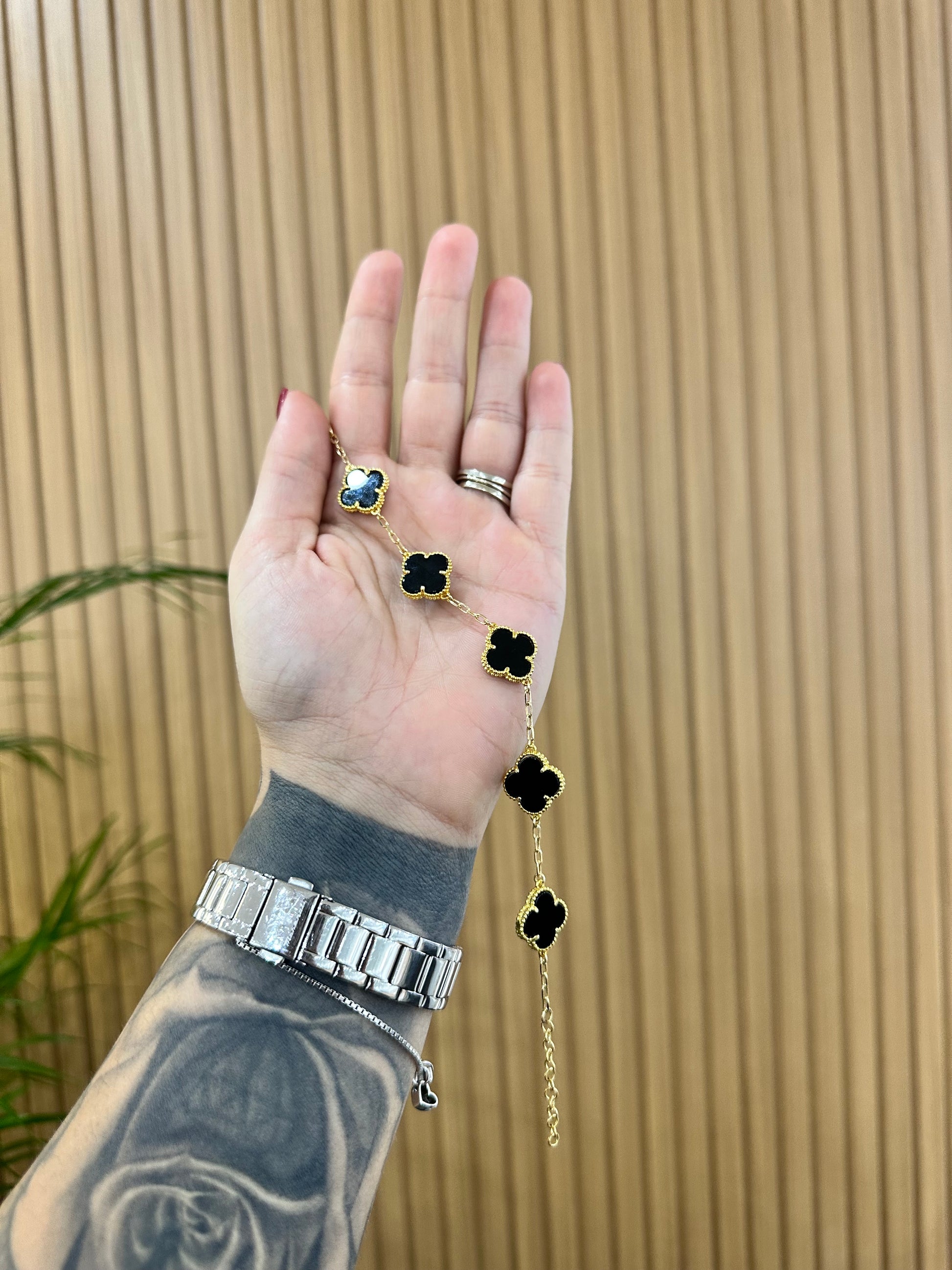 BRACCIALE QUADRIFOGLIO BLACK