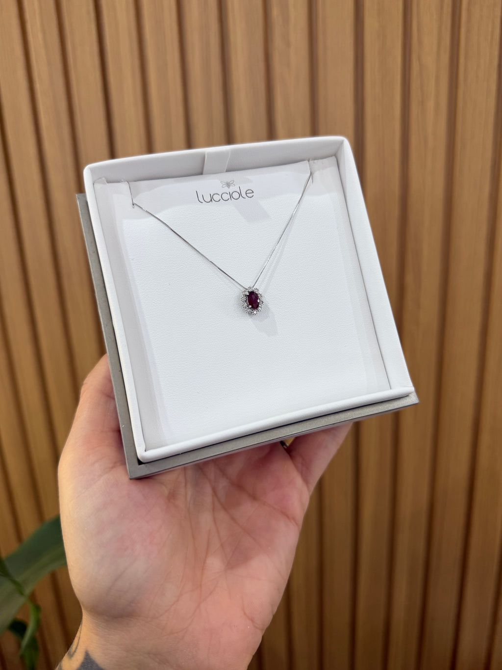 COLLANA KATE ORO 18KT CON DIAMANTI E RUBINO