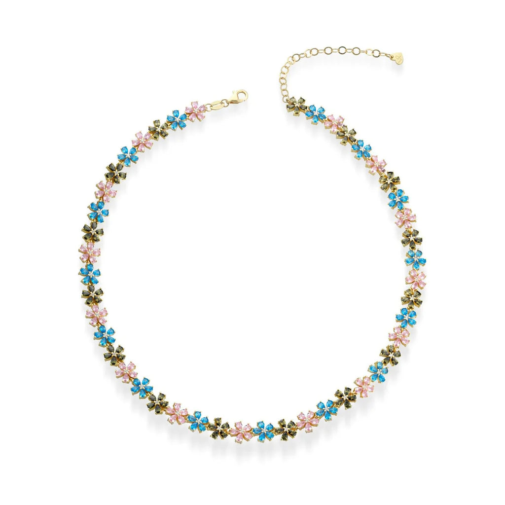 GIROCOLLO FIORI ZIRCONI MULTICOLOR LAURA P