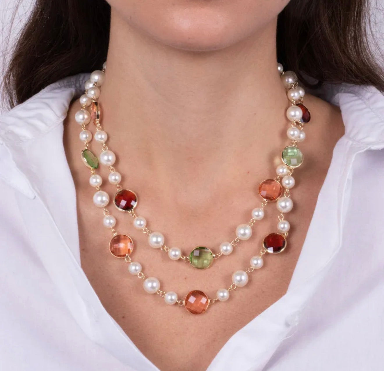 COLLANA AMO VENEZIA CON PERLE E CRISTALLI