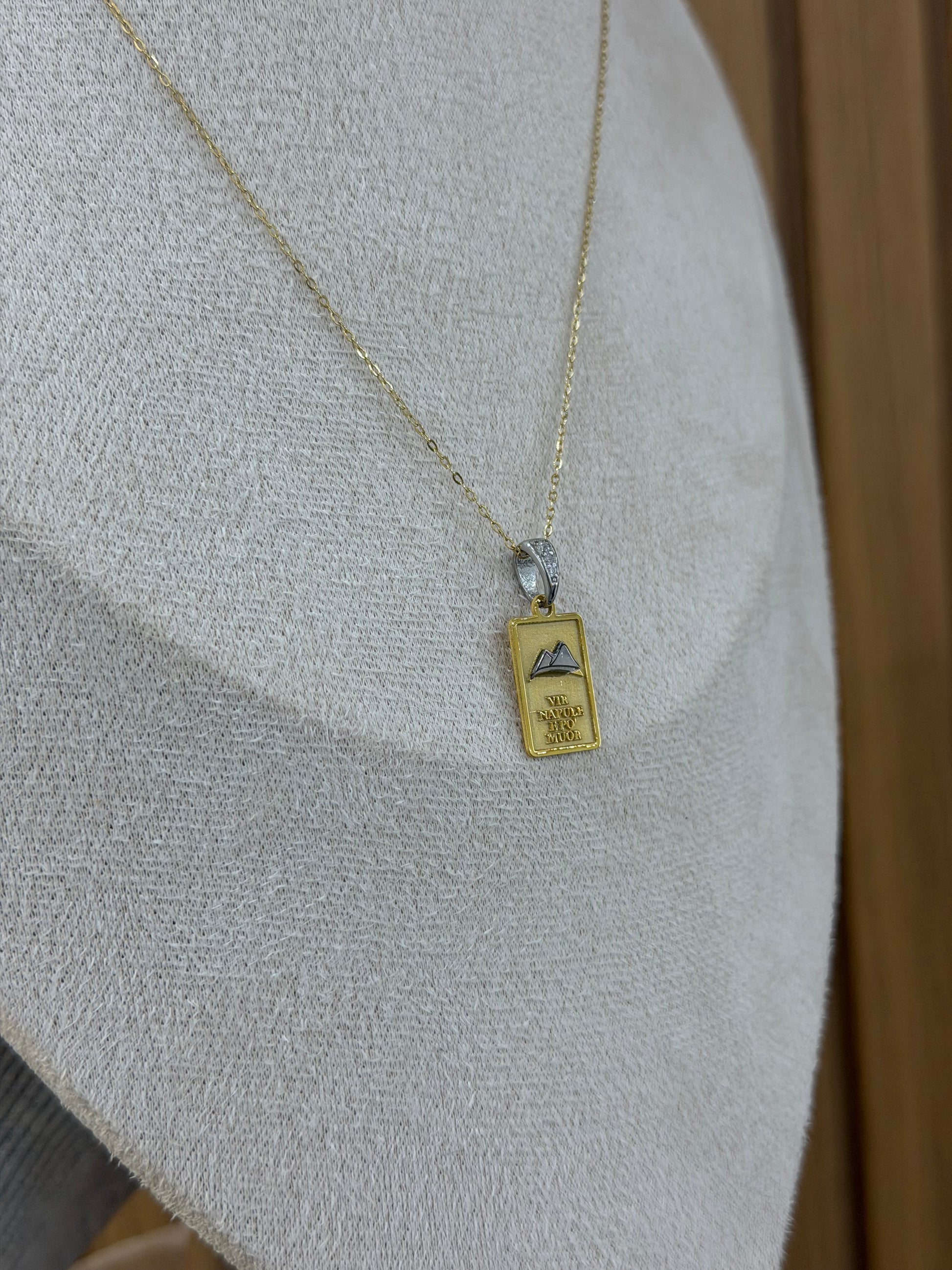 COLLANA MEDAGLIETTA NAPOLI ARGENTO 925