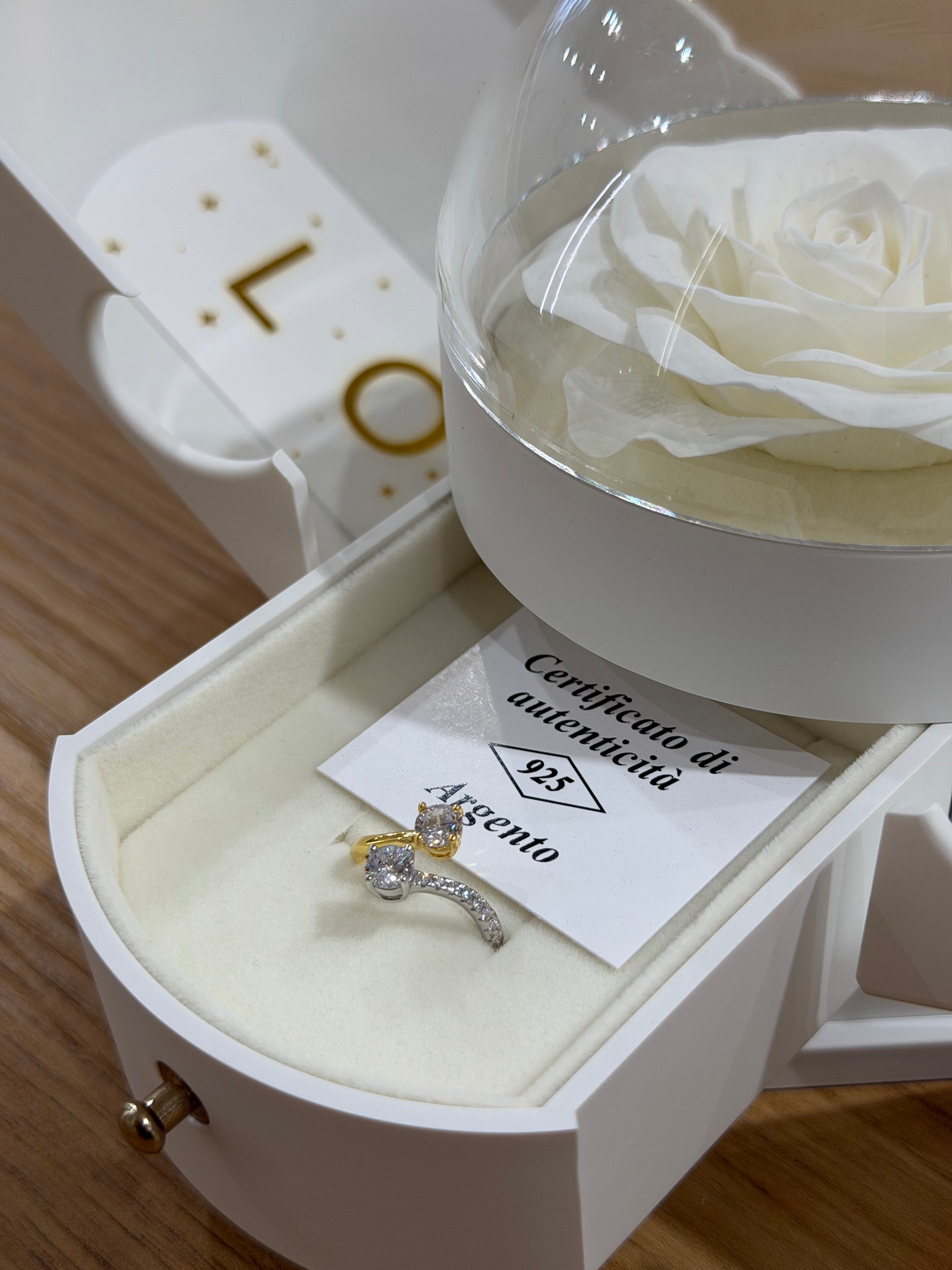 BOX PURE CON ANELLO BRIGHTER ARGENTO 925 BICOLORE