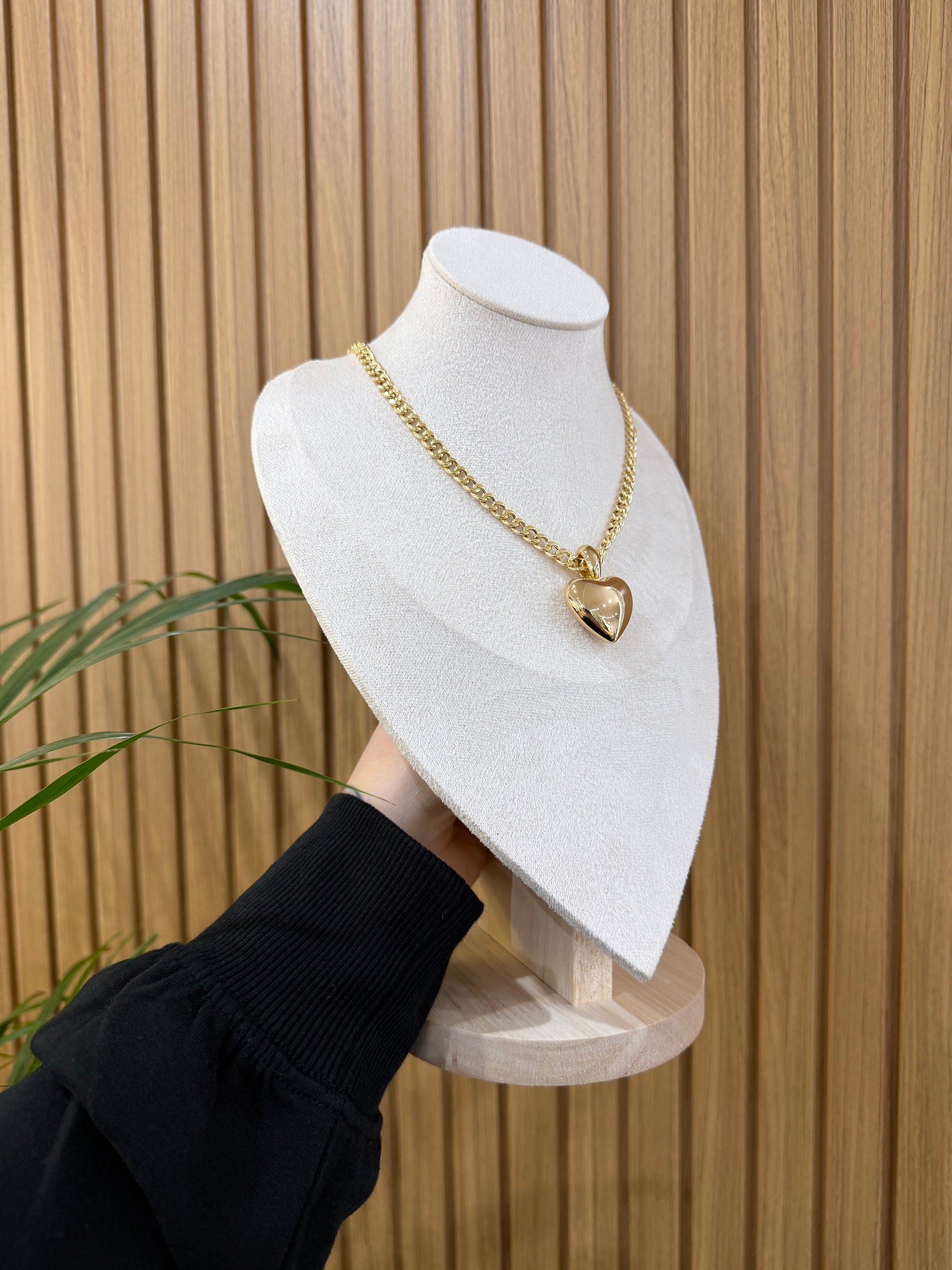COLLANA GRUMETTA ORO 18KT CON CUORE ELETTROFORMATO