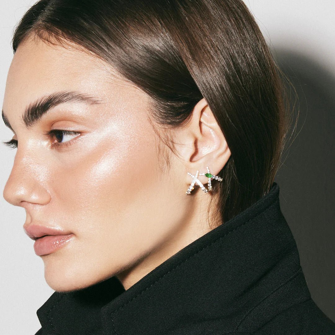 ORECCHINI INCROCIO NAVETTE SMERALDO LAURA P