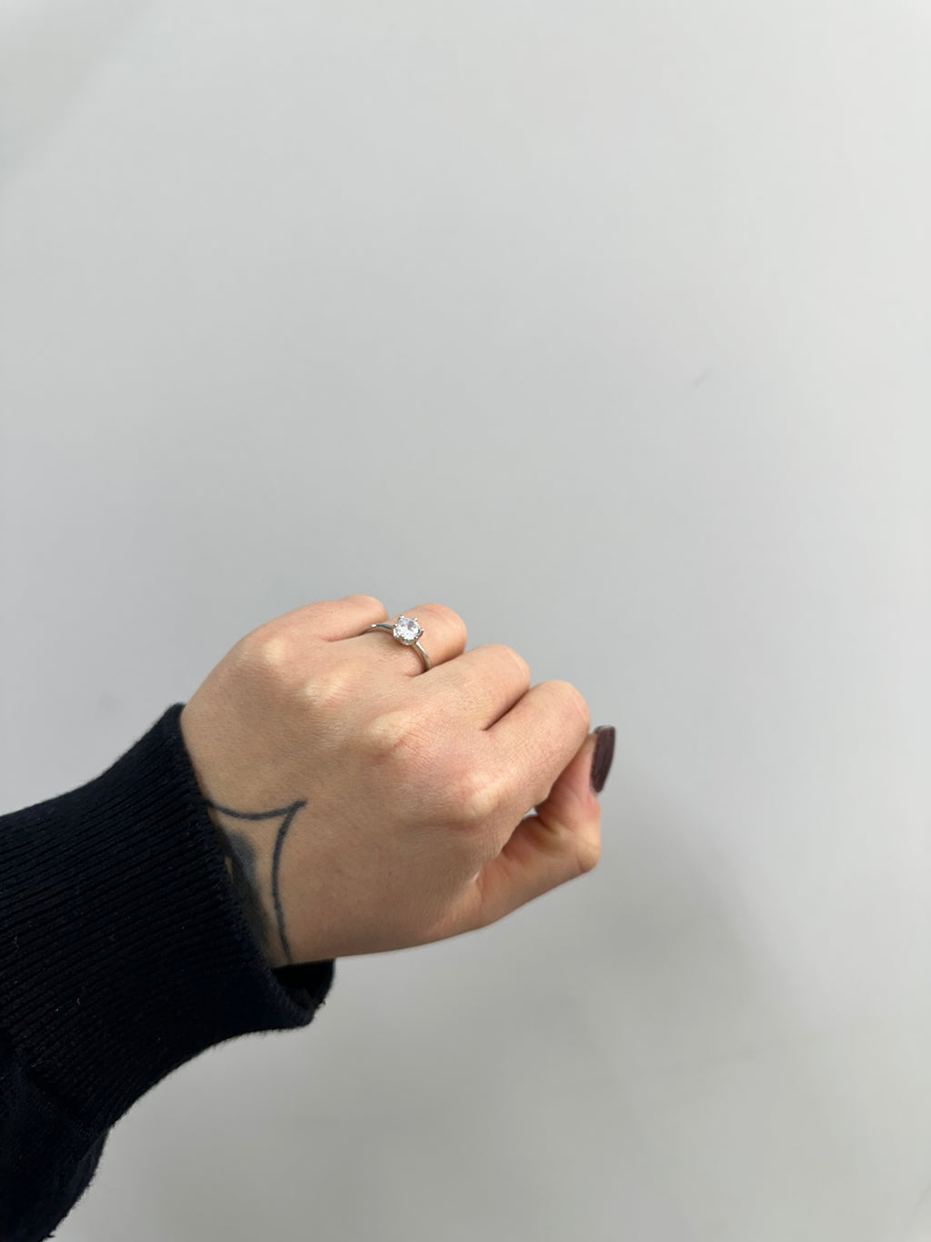 ANELLO SOLITARIO ARGENTO 925
