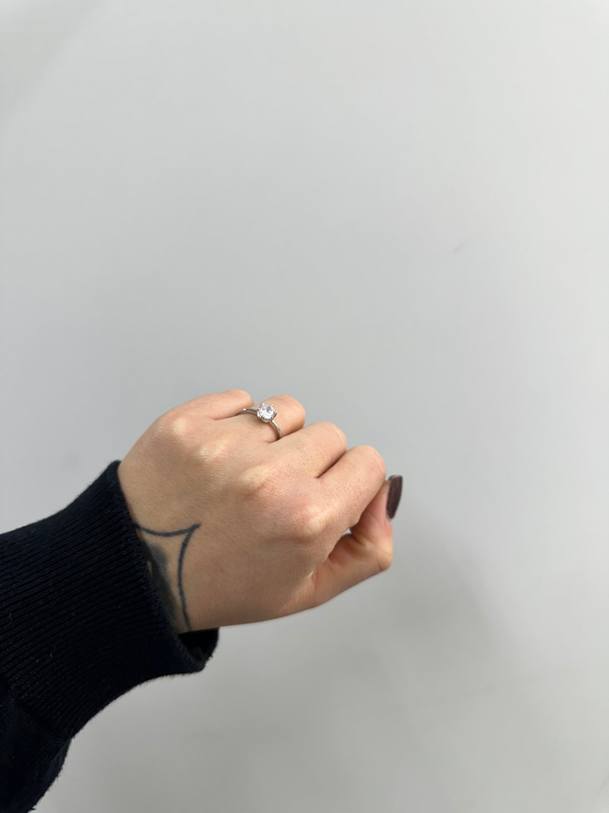 ANELLO SOLITARIO ARGENTO 925
