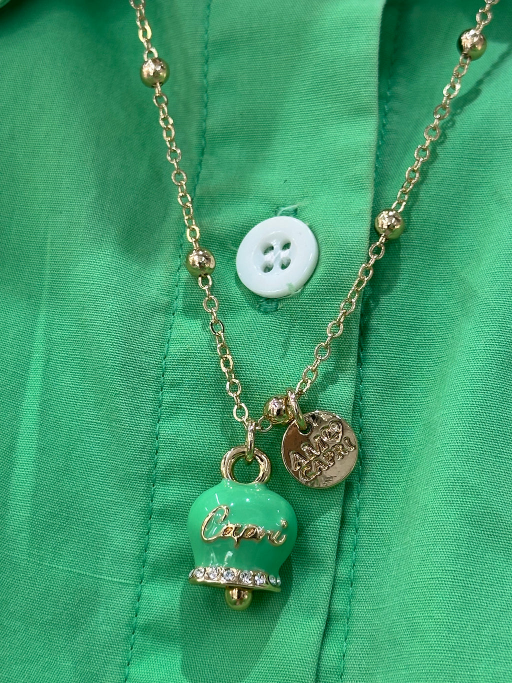 COLLANA AMO CAPRI CAMPANELLA VERDE