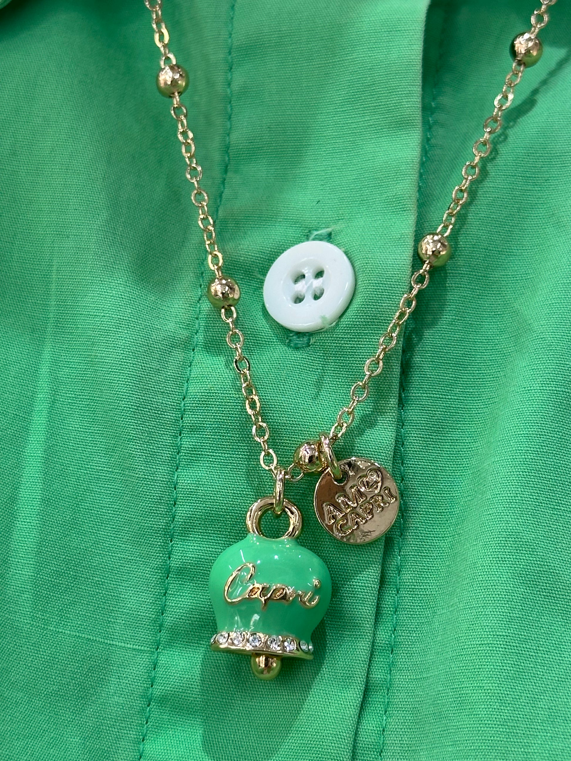 COLLANA AMO CAPRI CAMPANELLA VERDE