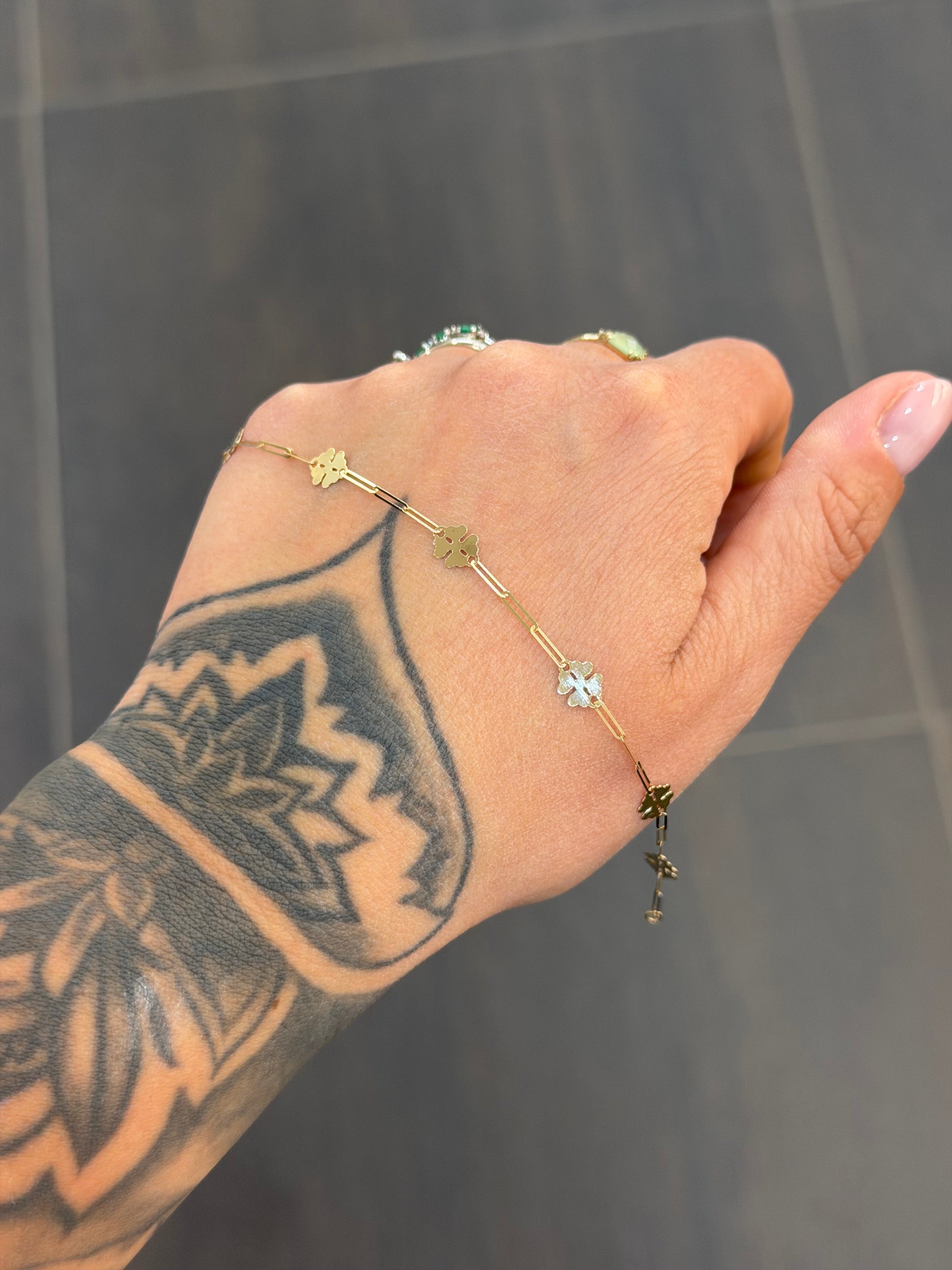 BRACCIALE ORO 18KT QUADRIFOGLI