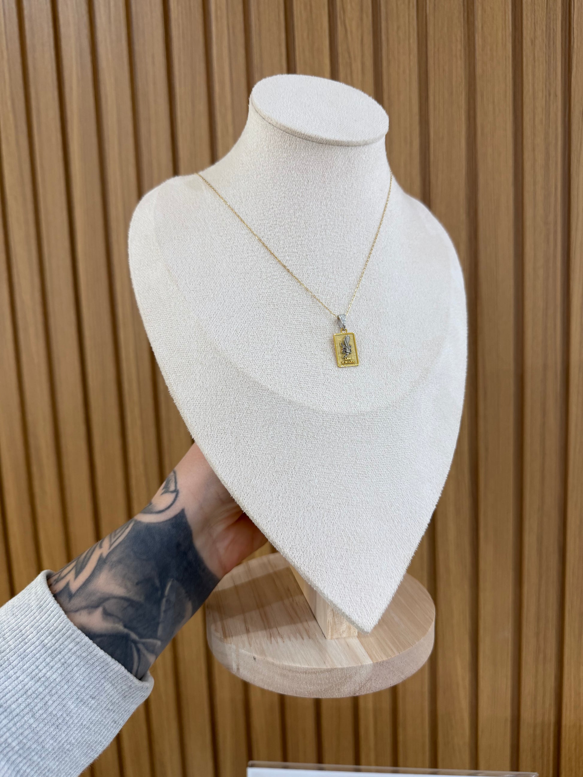 COLLANA MEDAGLIETTA ASSO DI BASTONI ARGENTO 925